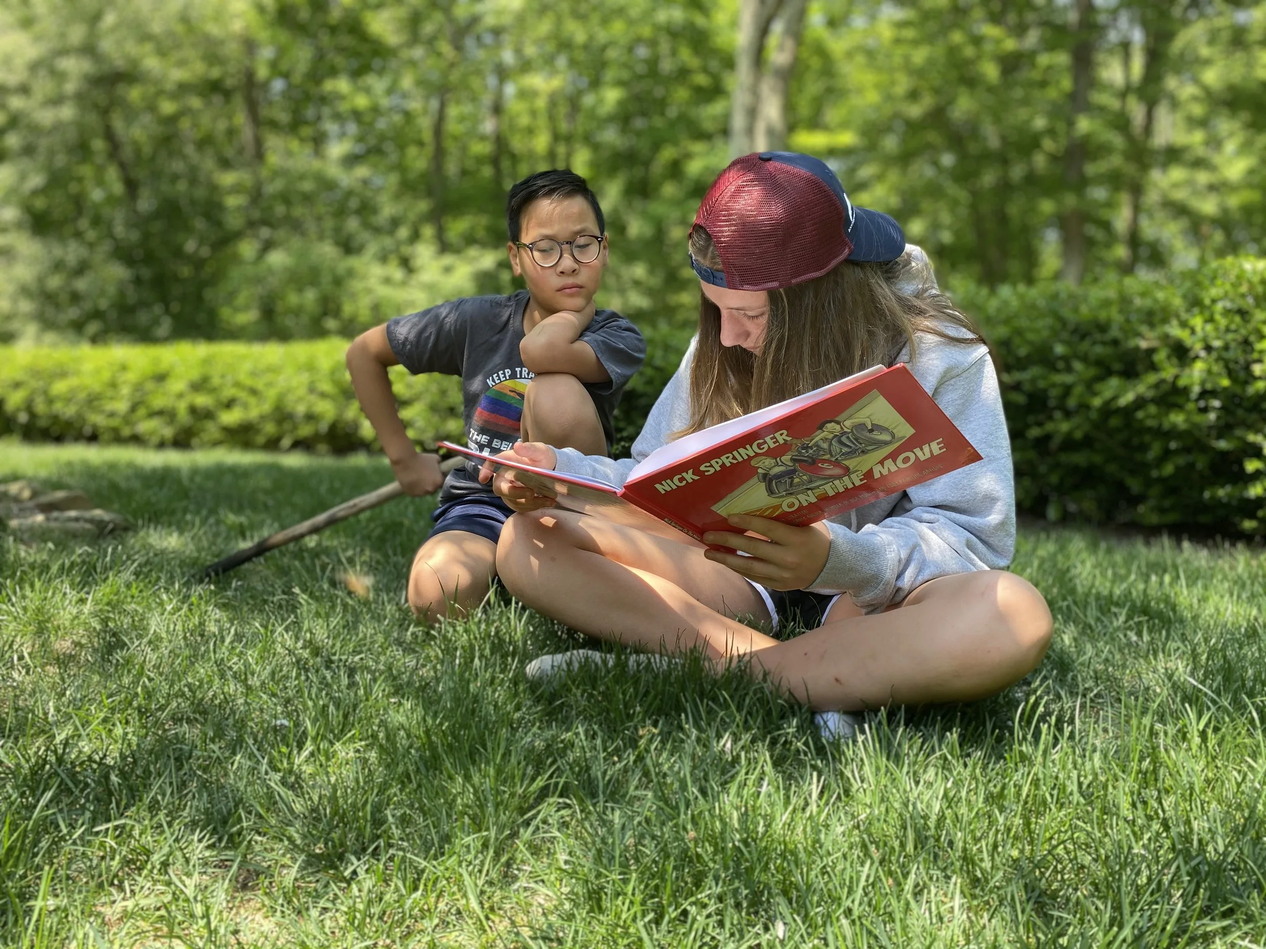  On the day that Nick’s book arrived in the mail, Caitlin grabbed it, ran outside and started reading it under a tree. Ian followed and sat there listening to every word. I watched them both in awe, feeling Nick close, and knowing that his story was in the hands of the next generation.     