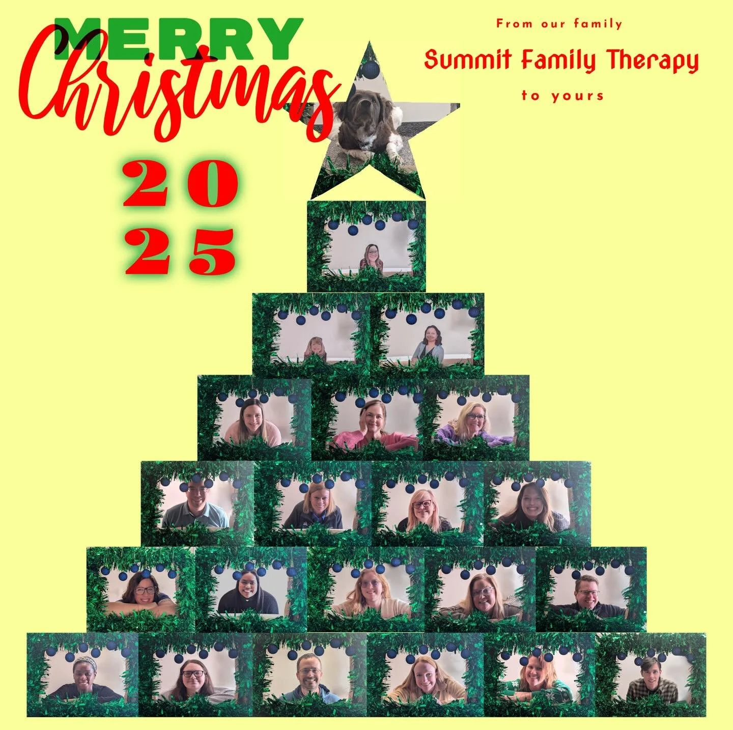 🎄 Merry Christmas from Summit Family Therapy! 🎄

This holiday season, we want to remind you that caring for your mental health is just as important as celebrating with loved ones. Take time to rest, breathe, and connect in ways that bring you peace