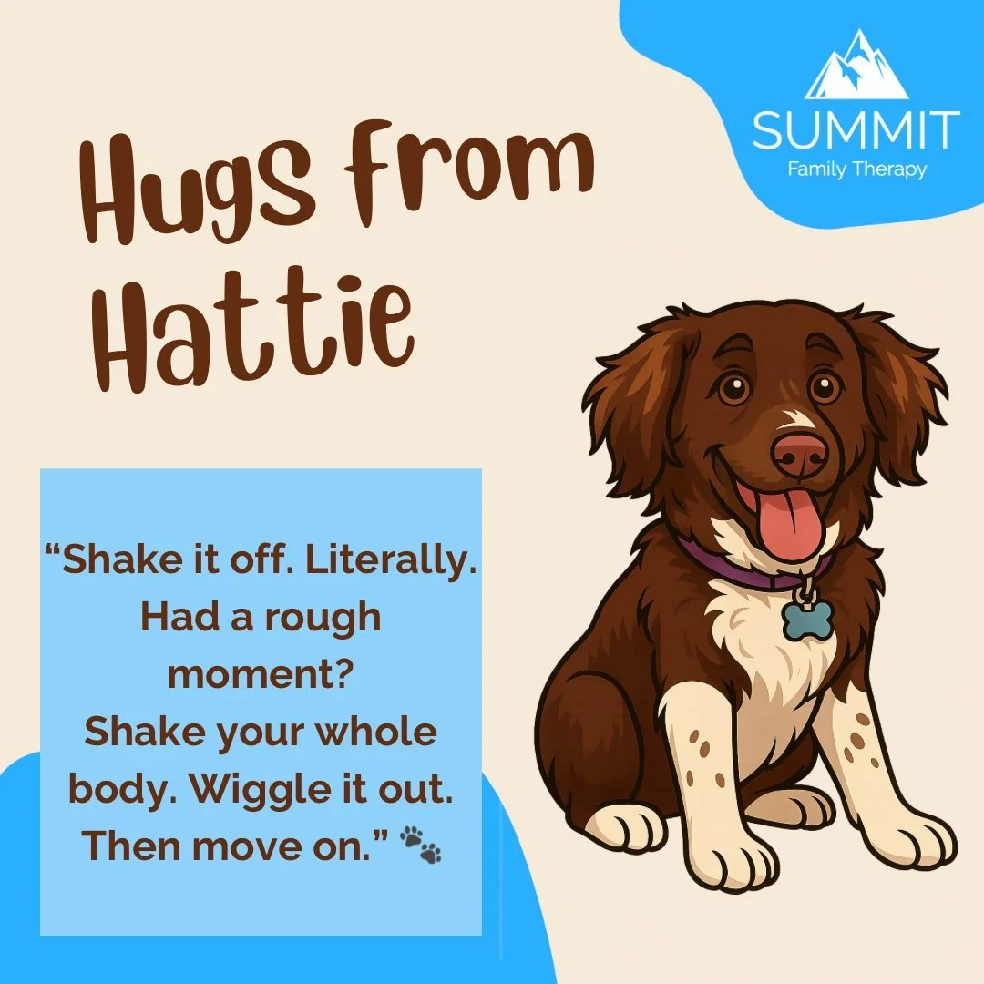 🐾 A Shaky Little Lesson from Hattie the Therapy Dog 🐾

Hi friends, it&rsquo;s your pal Hattie! 🐶💛

You know what I do after something stressful happens&mdash;like a loud noise, a tough moment, or a trip to the vet?
I shake it off. Literally. Full