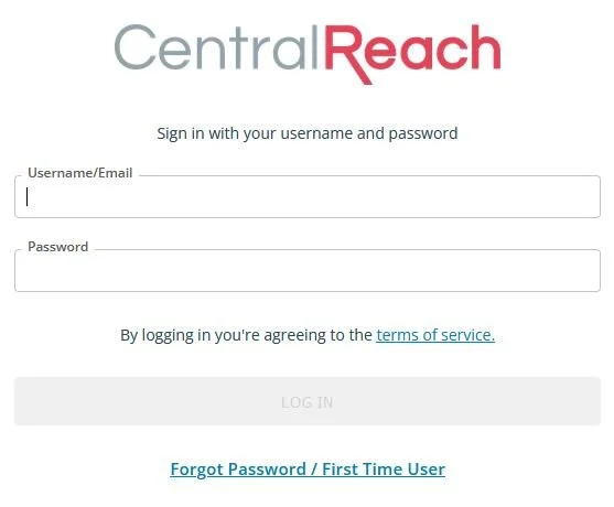 CentralReach login page