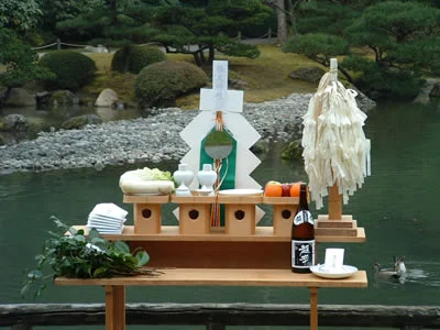 Ceremonial offerings on Moon Viewing Platform