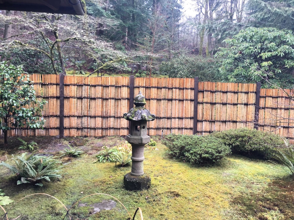  "By using a tall, fairly dense fence," says Pete Putnicki, Senior Gardener,&nbsp;"we are able to create the illusion of more depth through separation and add to the appearance of a Tsubo-niwa enclosed Garden in that area." 
