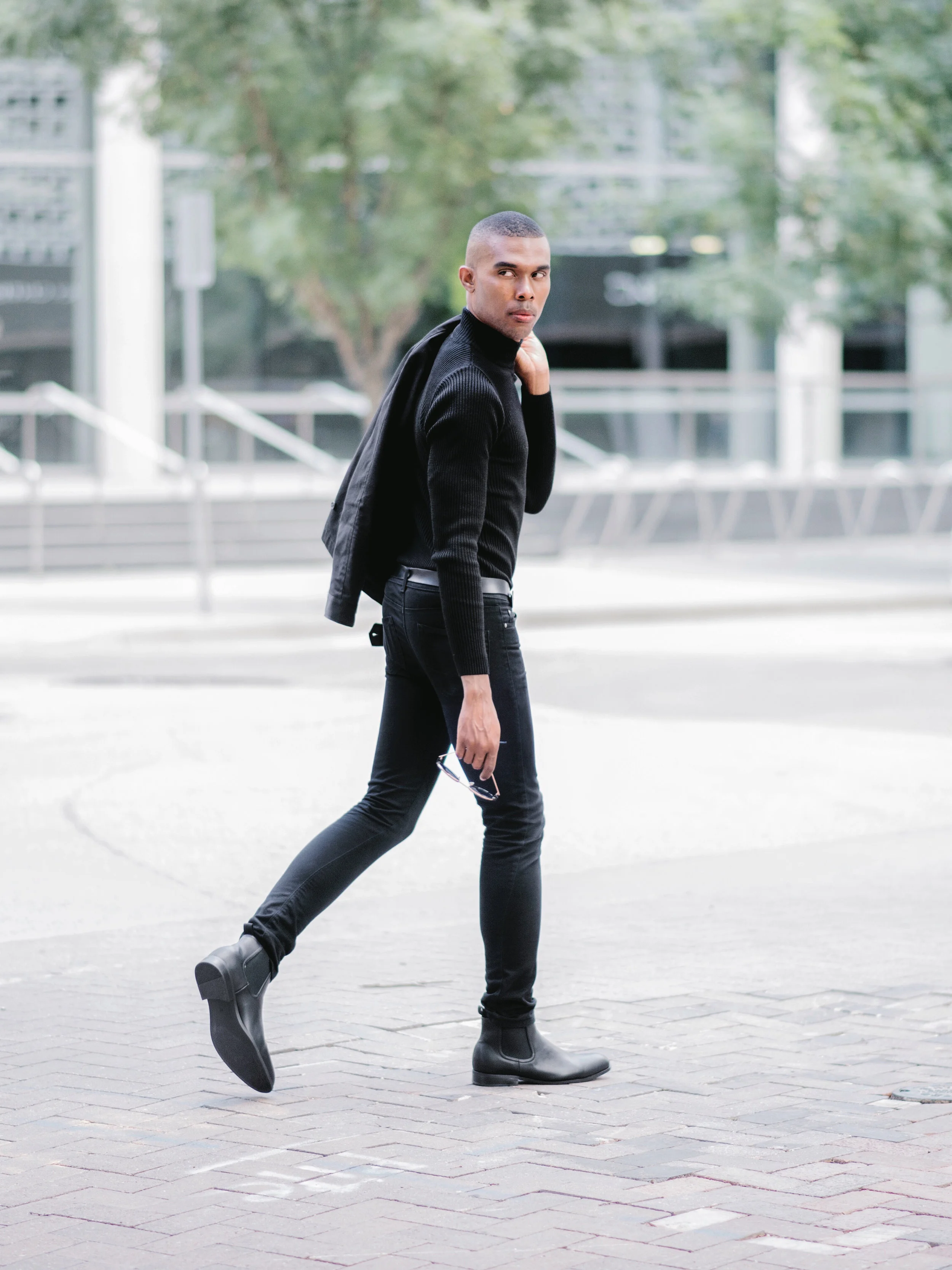 all black turtleneck