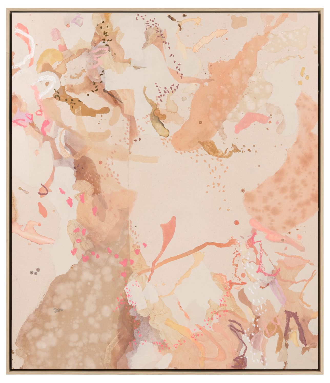 abstract painting with peach