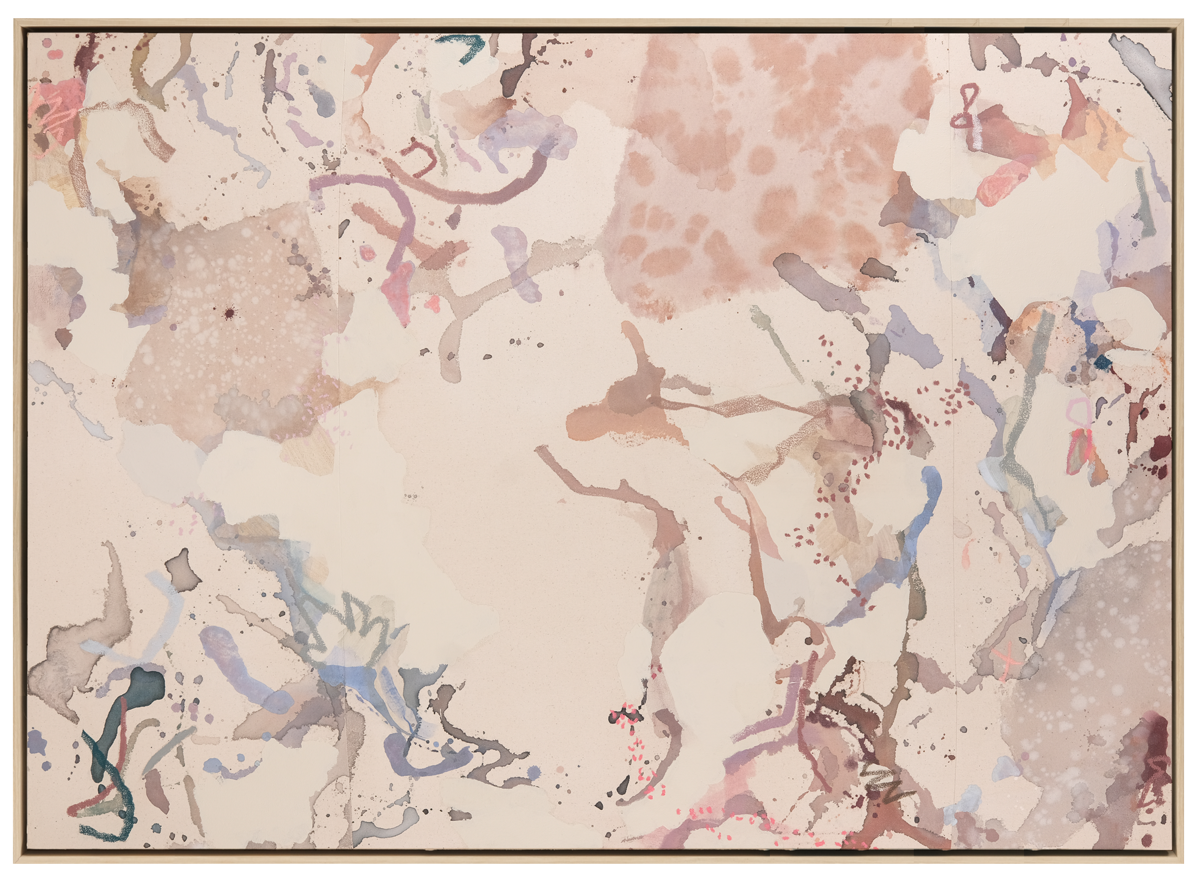 abstract painting with blue and purple