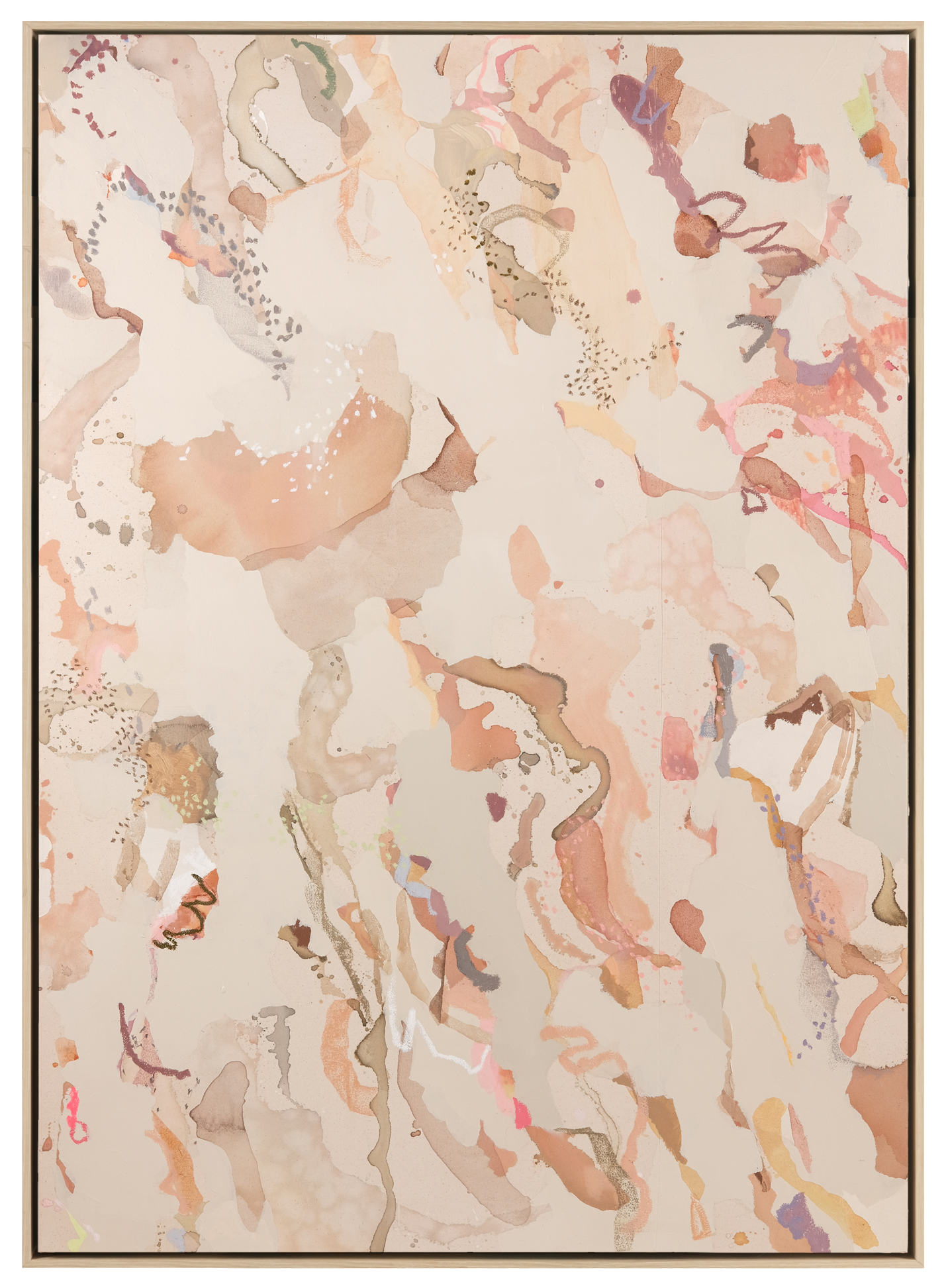 abstract painting with peach