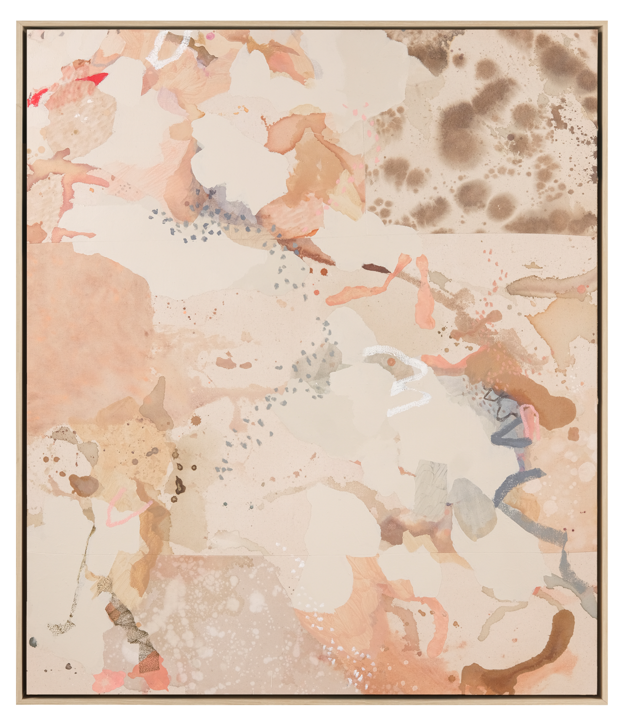 abstract painting with peach