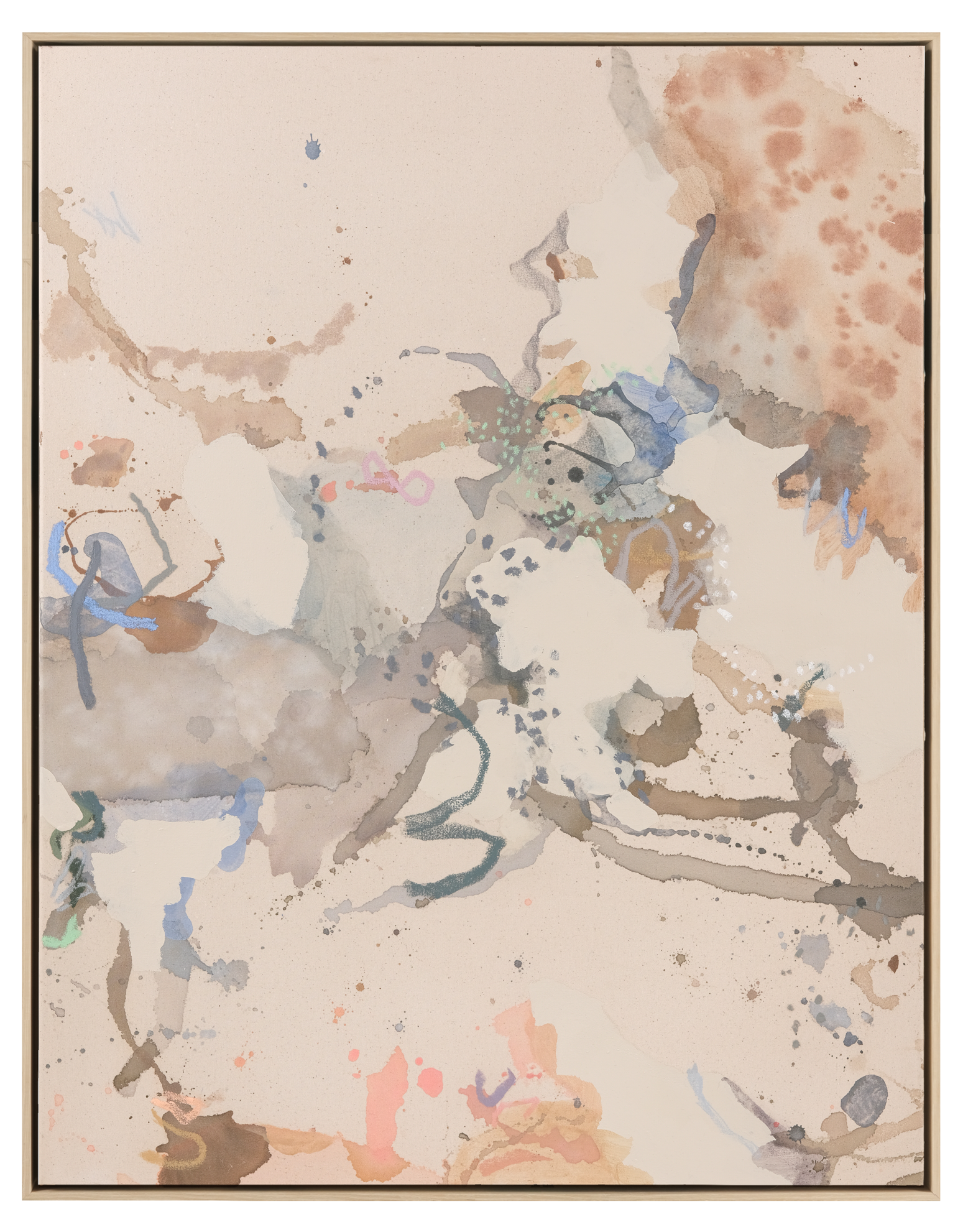 Untitled, 2025 Sarah Delaney  Acrylic paint, Pigment, Pastels, on Canvas, Framed 36” x 28” /  91cm x 71cm canvas  37.5” x 29.5” /  95cm x 75cm framed