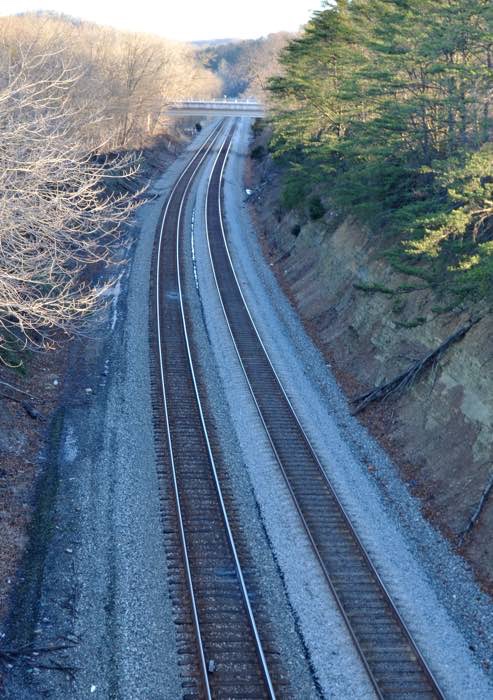 View of CSX tracks from bridge.