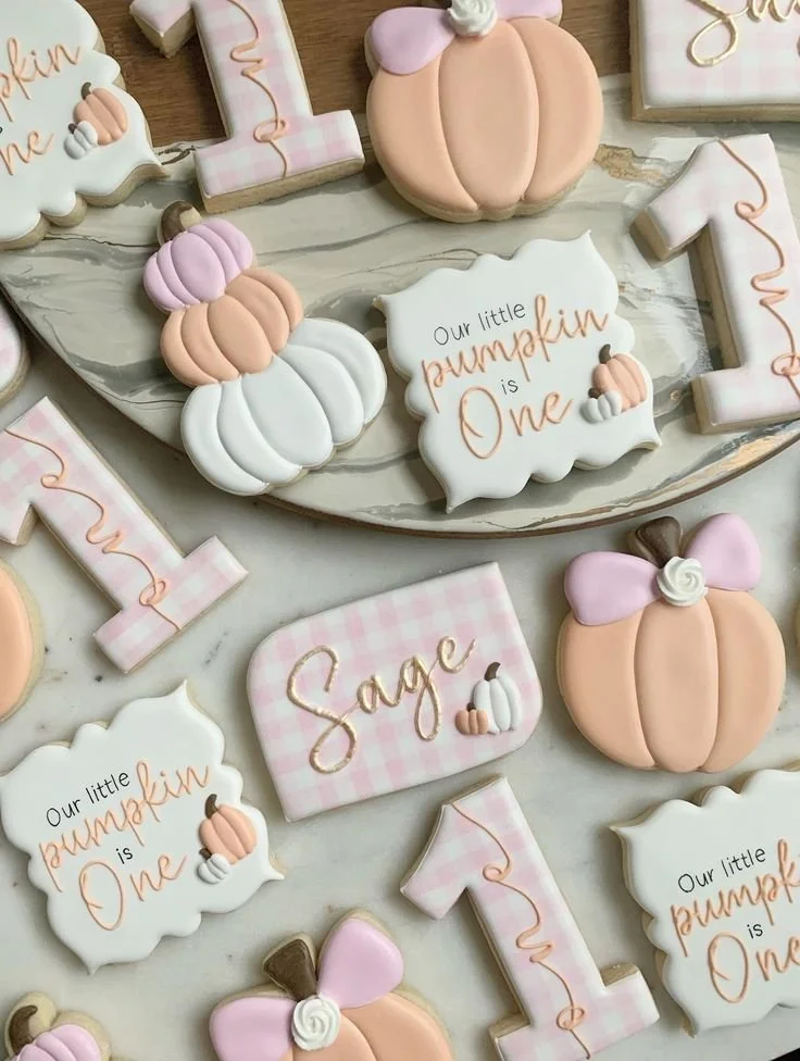 Pumpkin themed first birthday cookies (1).jpg