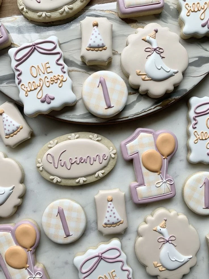One silly goose first birthday cookies.jpg