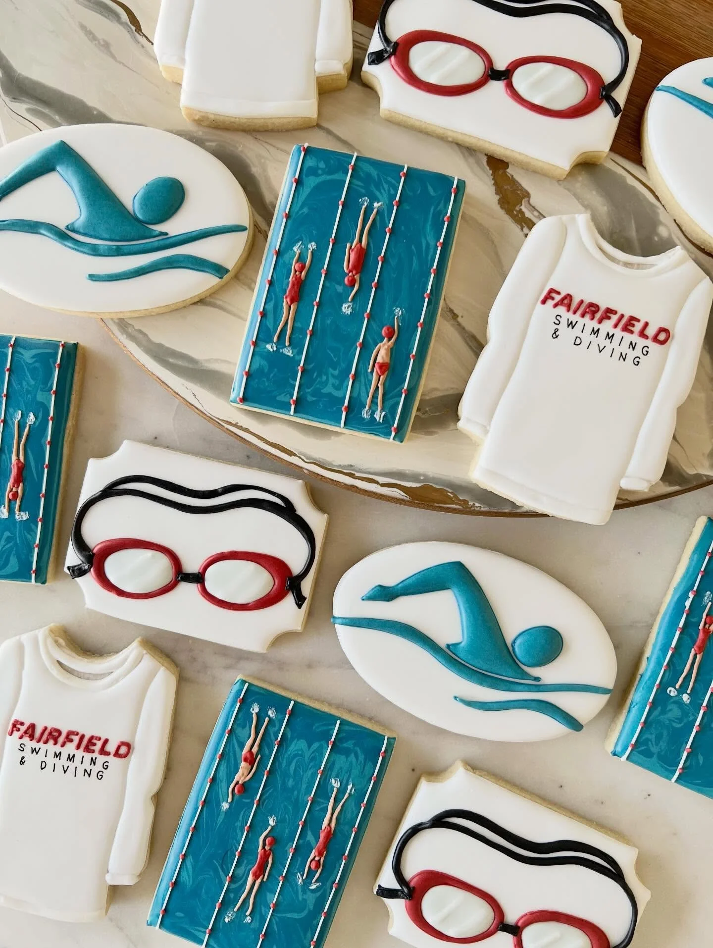 Huge congratulations to the @stagsswimdive team &mdash;swimming and diving 2026 champs!! 
.
.
.
#fairfieldct #fairfieldcounty #ctcookies #fairfielduniversity #cookieart