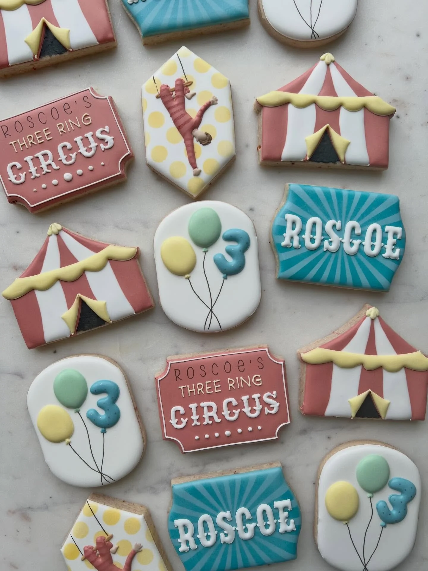 Happy 3rd birthday to this little acrobat! 
.
.
.
#fairfieldct #fairfieldcountyct #ctcookies #cookieart #customcookies