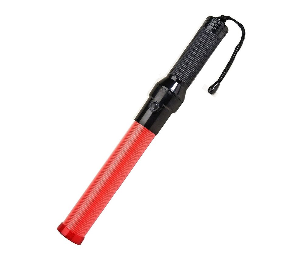 Diskpro, 16.5 inch Traffic Baton Light, Red LED with Two Flashing Modes, Plus White LED on tip, D-Size Batteries Required. Good for Traffic Safe - 1