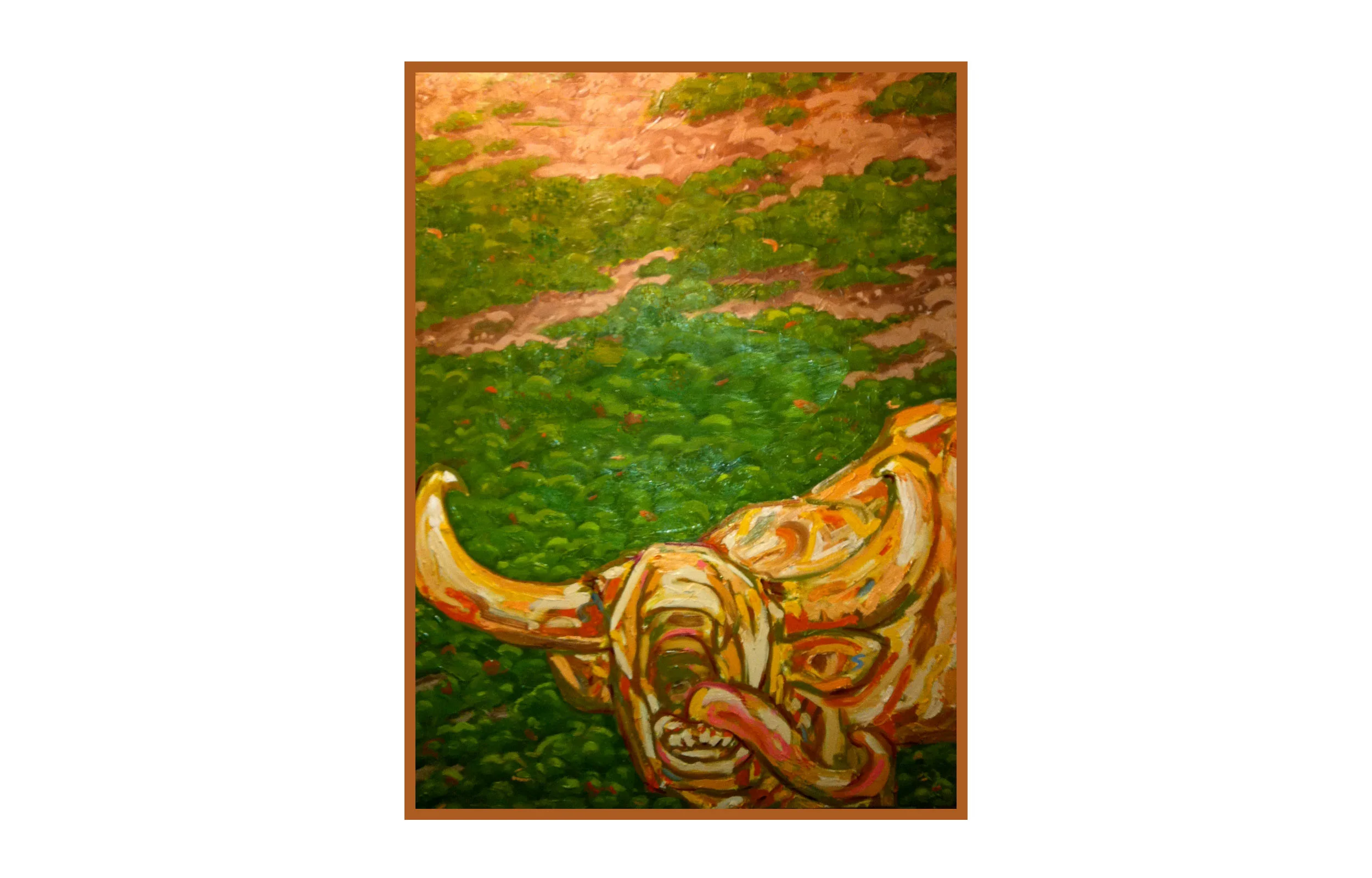 momma longhorn - 36"w x 48"h - oil on canvas