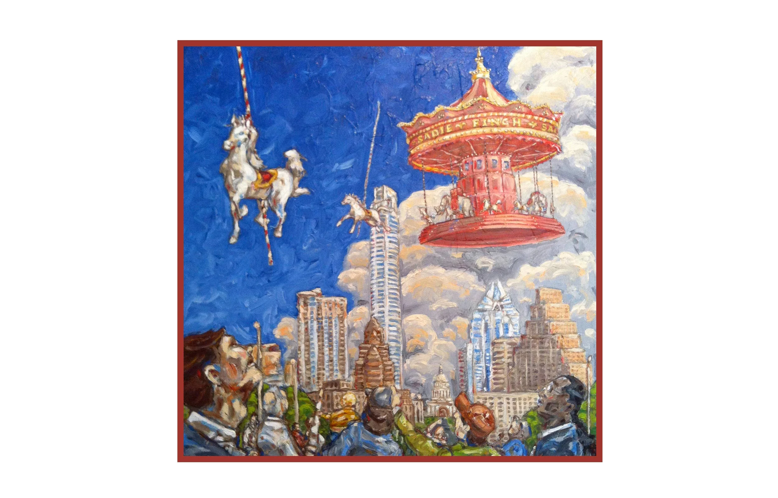 merry go bye bye - 20"w x 20"h - oil on canvas