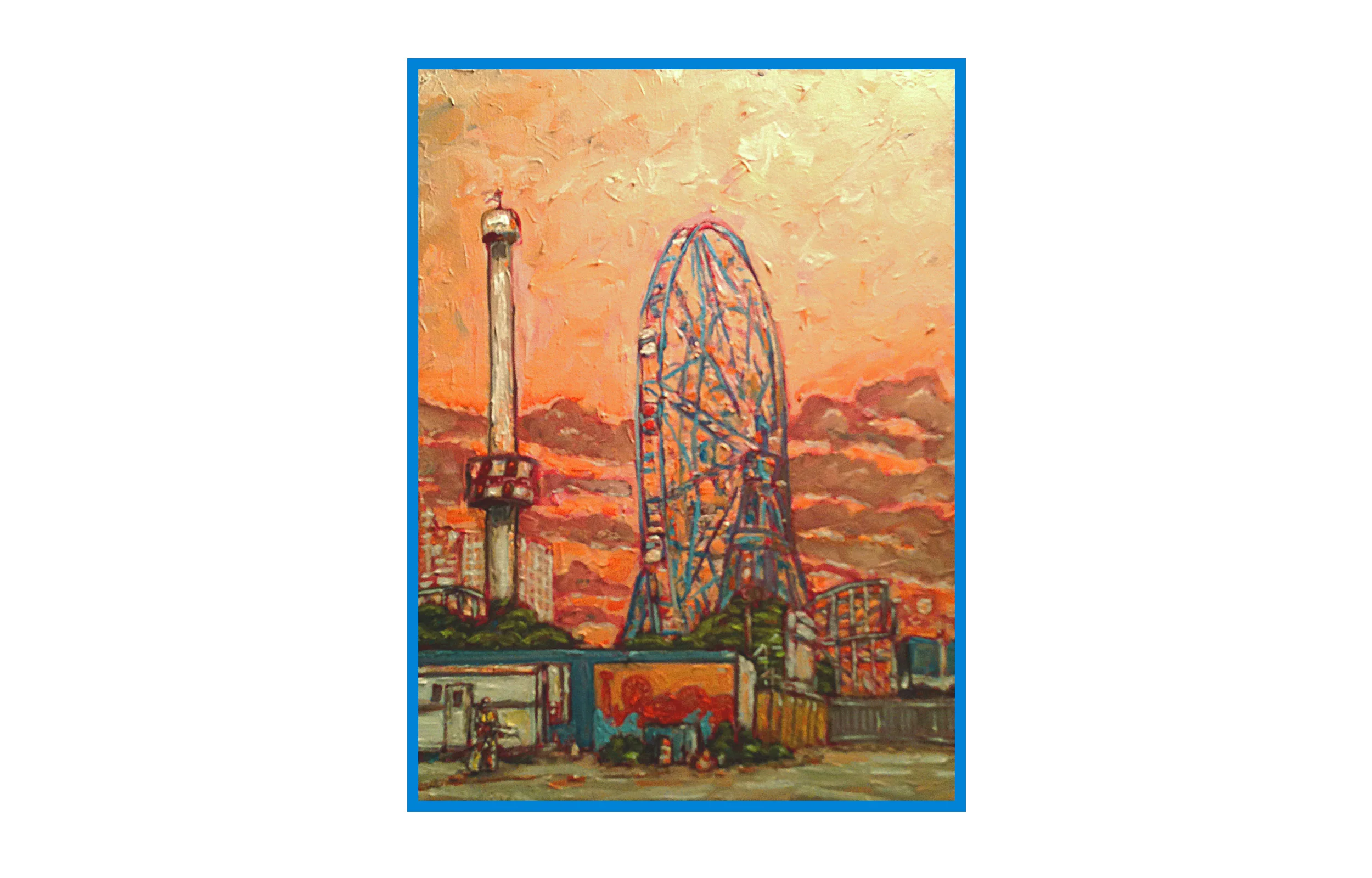 Coney Ferris - 12"w x 18"h - oil on canvas