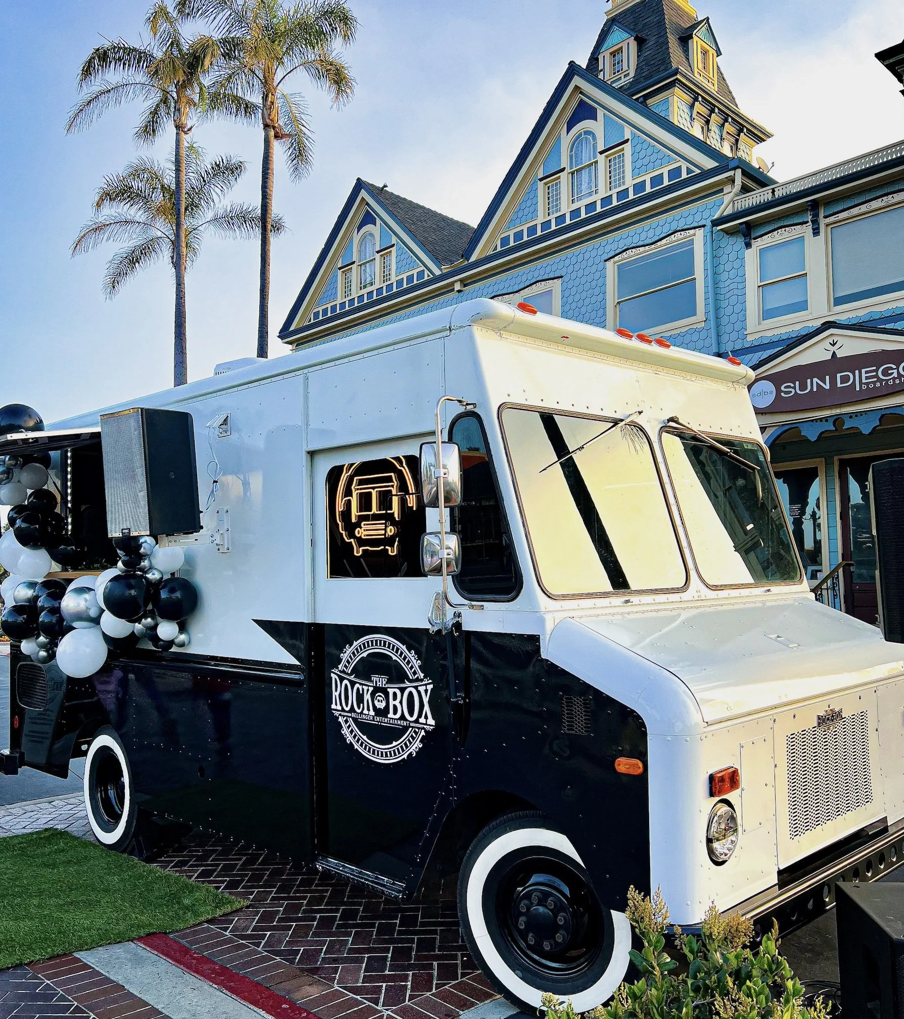 The Rock Box Dj Truck in Carlsbad for the Carlsbad 5000
