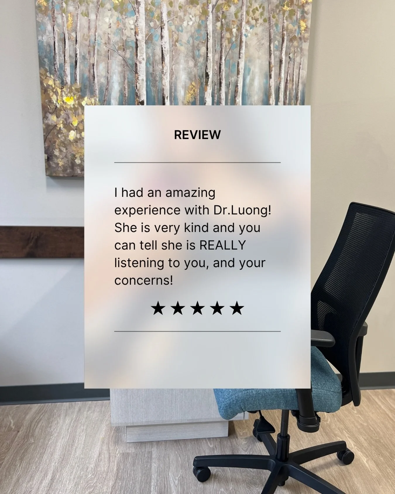 When you feel heard, everything changes.

Dr. Luong takes the time to truly listen&mdash;because your goals, your concerns, and your confidence matter. This is care that goes beyond the surface.

Ready for a consultation that&rsquo;s all about you?