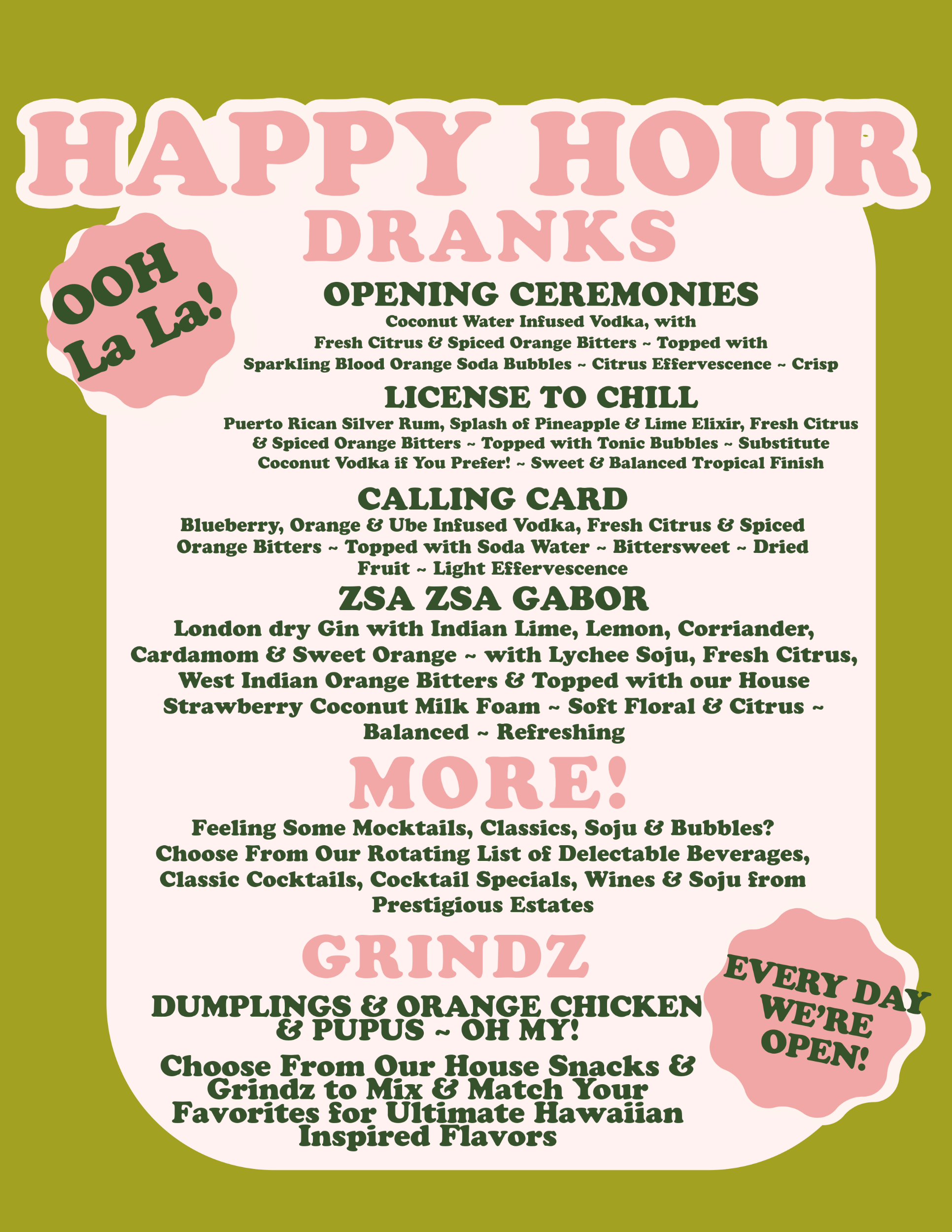 Happy Hour Menu