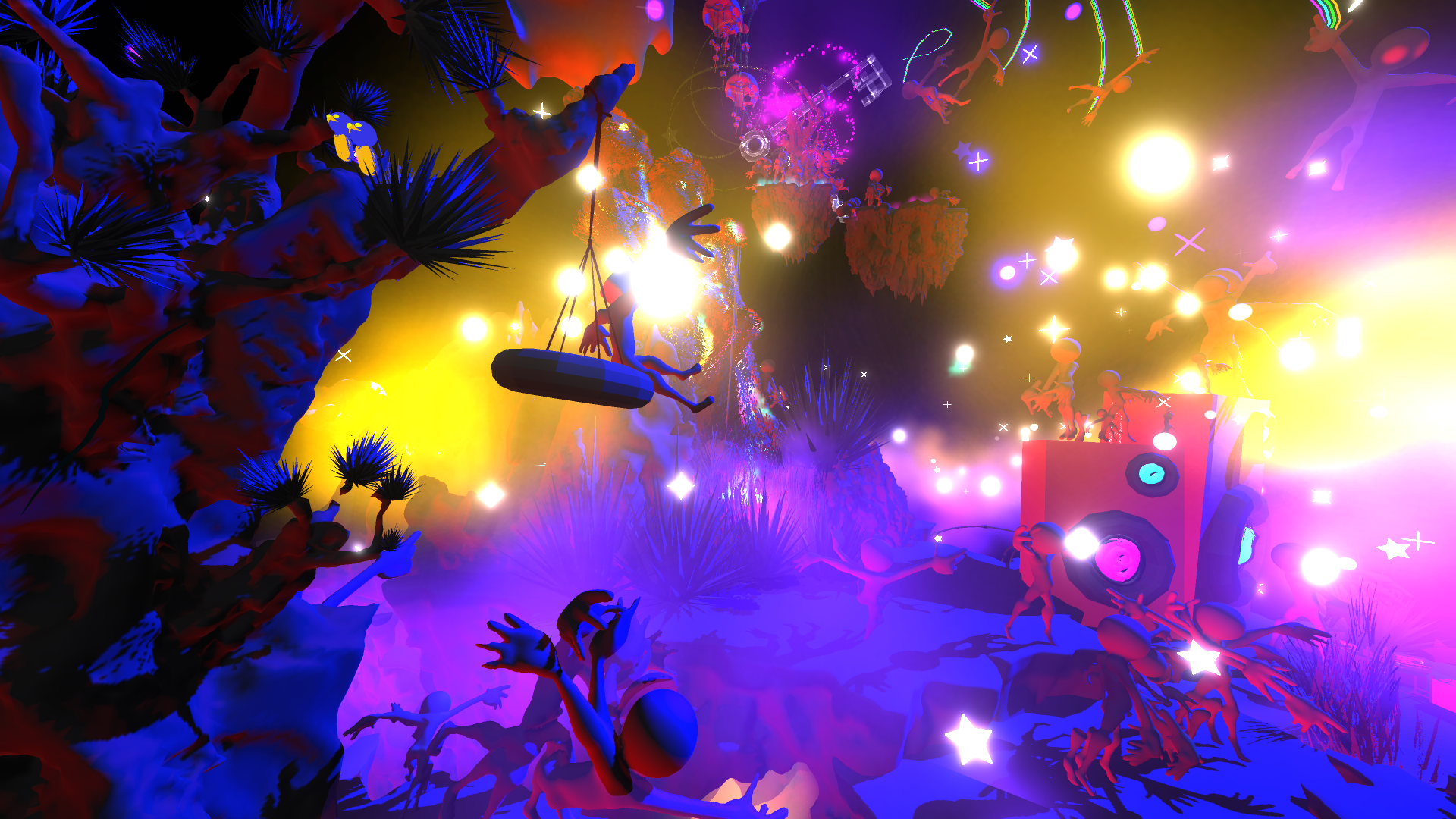 The tree on the left with the tire swing is the same one sculpted above. It was uploaded to Poly so I could use it again and again in Tiltbrush VR.