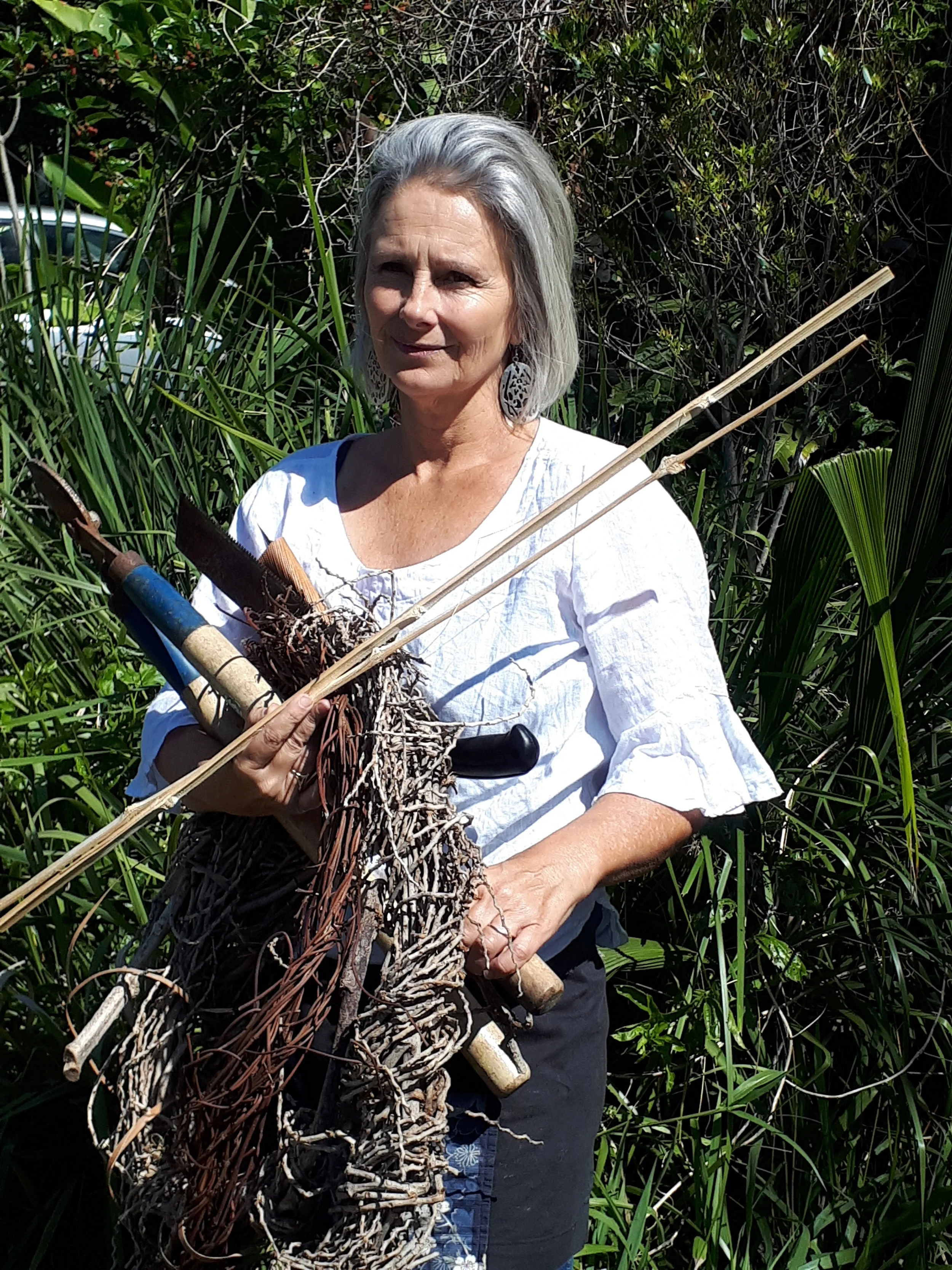 Wendy Johnson with the beginnings of her work Mothers Wisdom