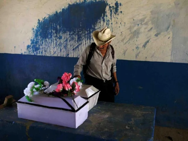 Children’s coffins in El Mozote.