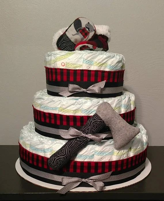 Baby Shower with Lumberjack Axe Rattle