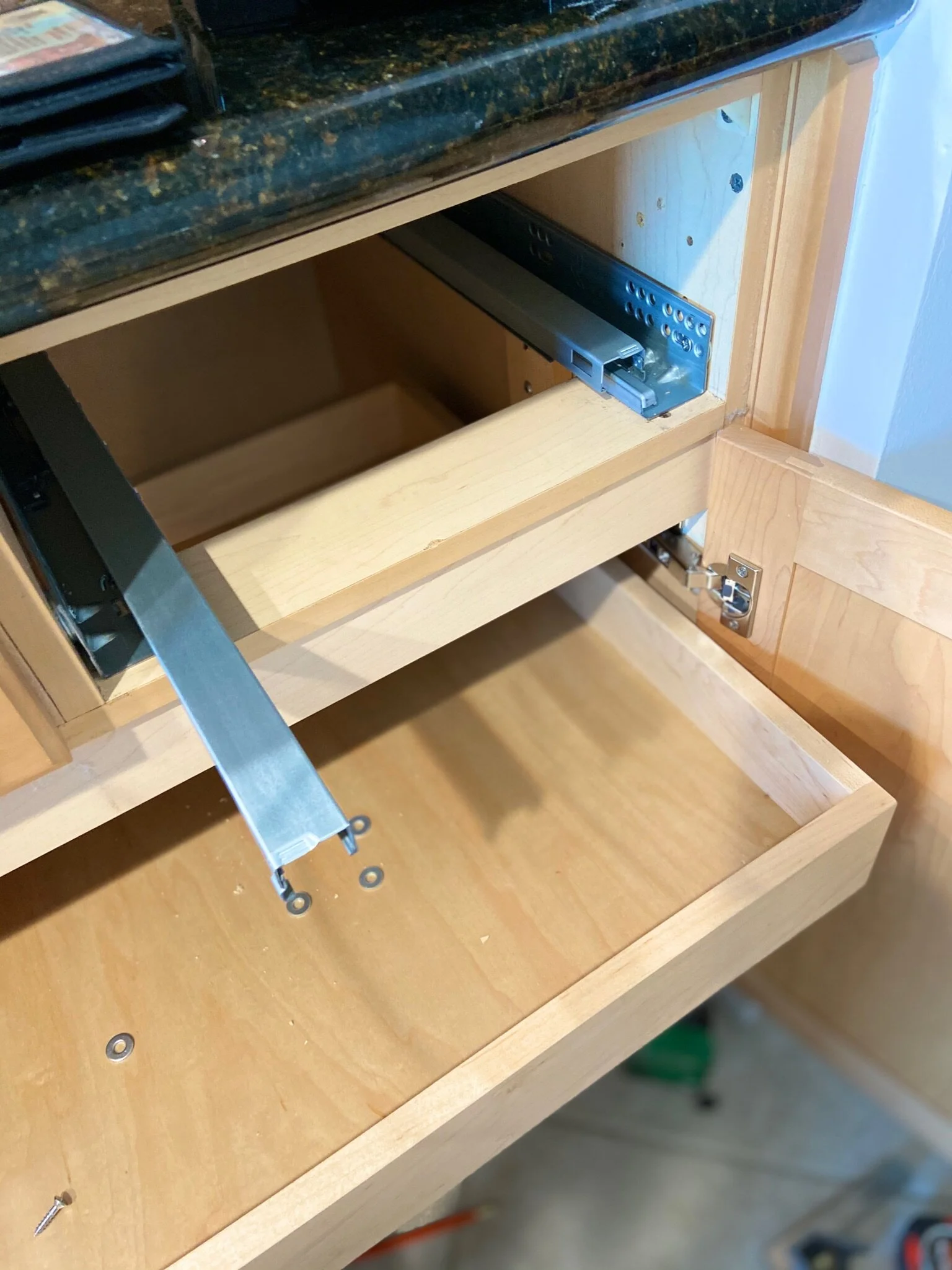 Drawer operating hardware upgrades - full-extension glides, soft-close, adjustable, European hinges