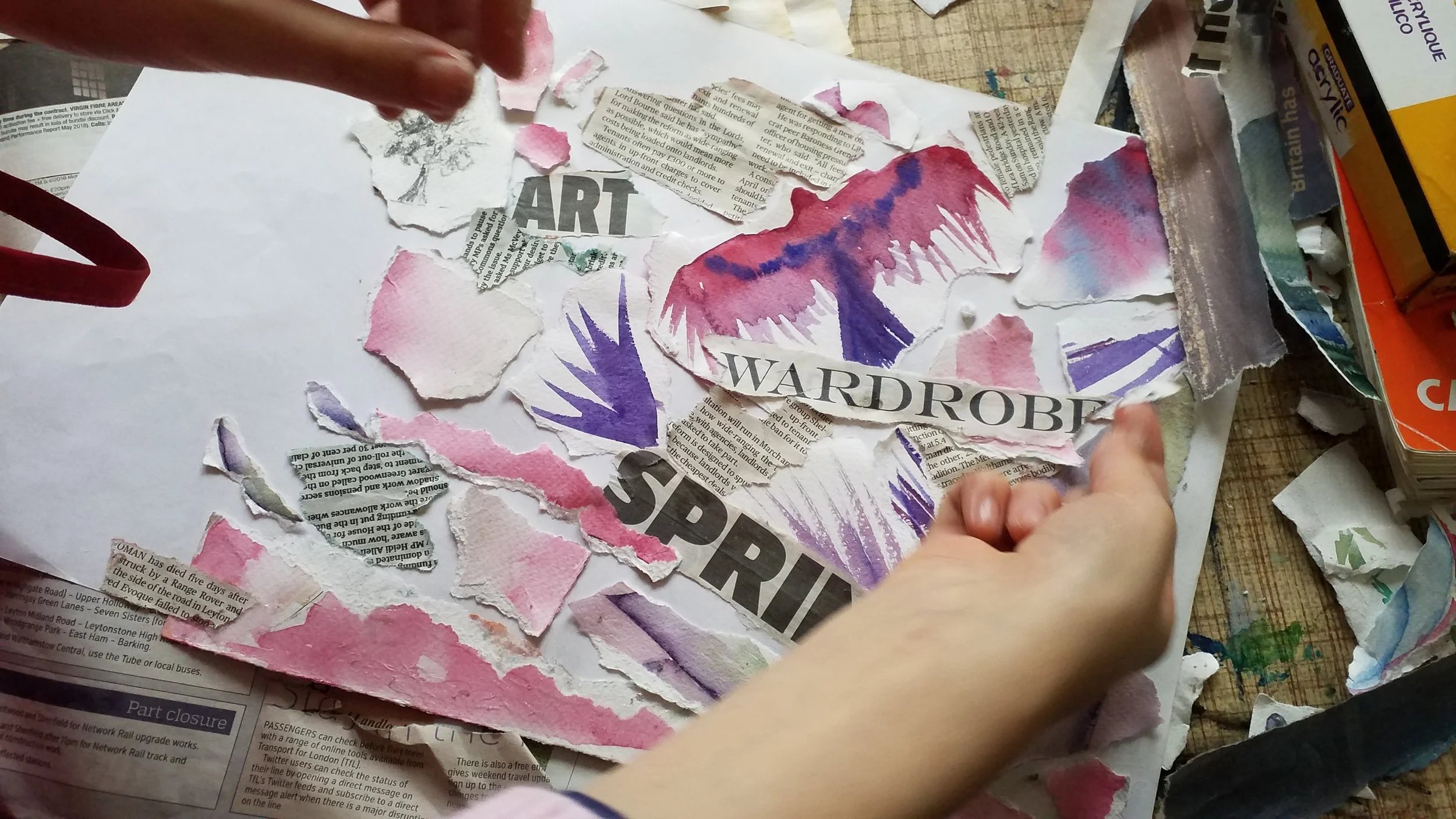 Collage used to help a dyslexic child developing her creativity with confidence.