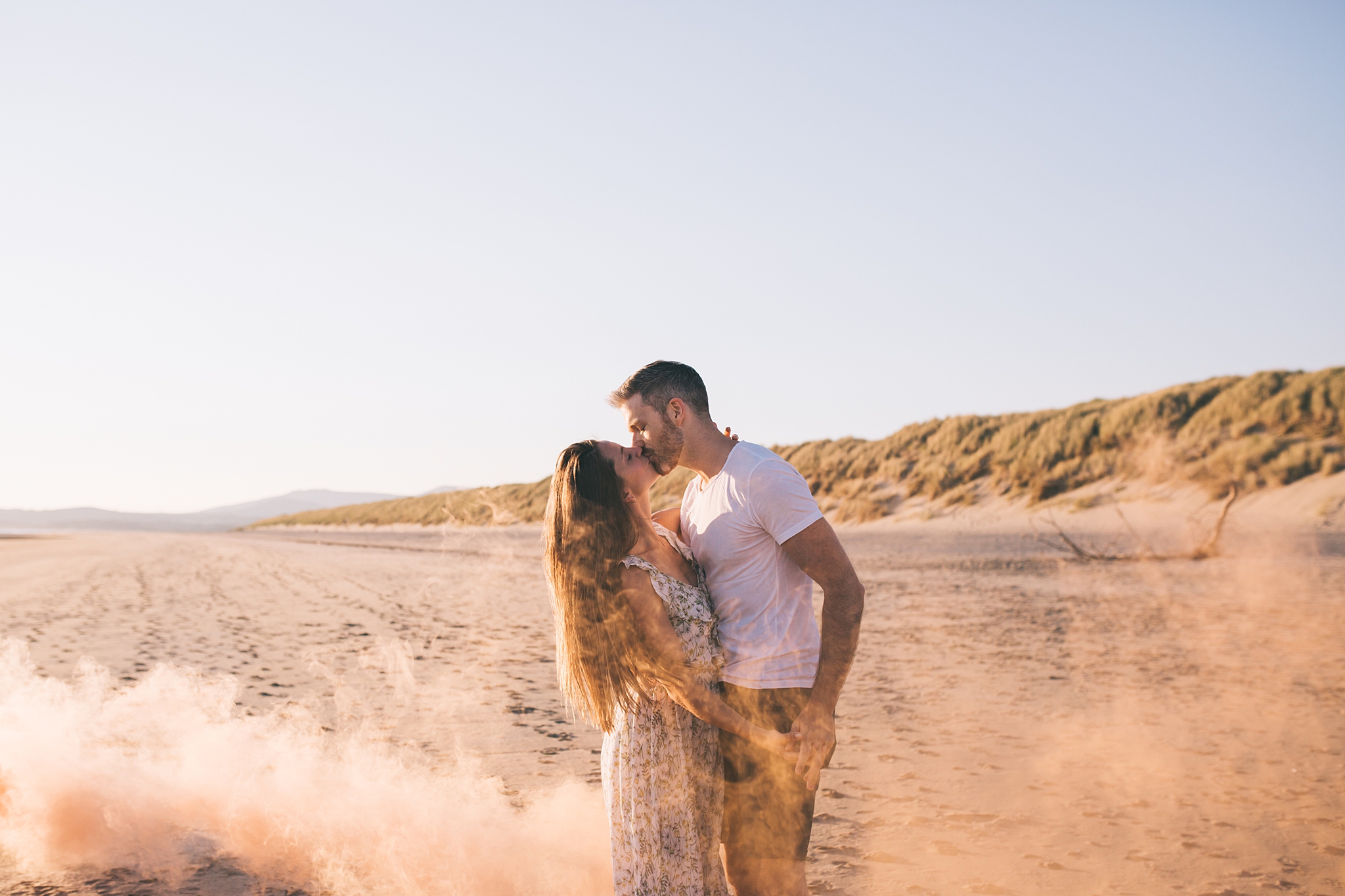 Smoke bomb wedding photographer