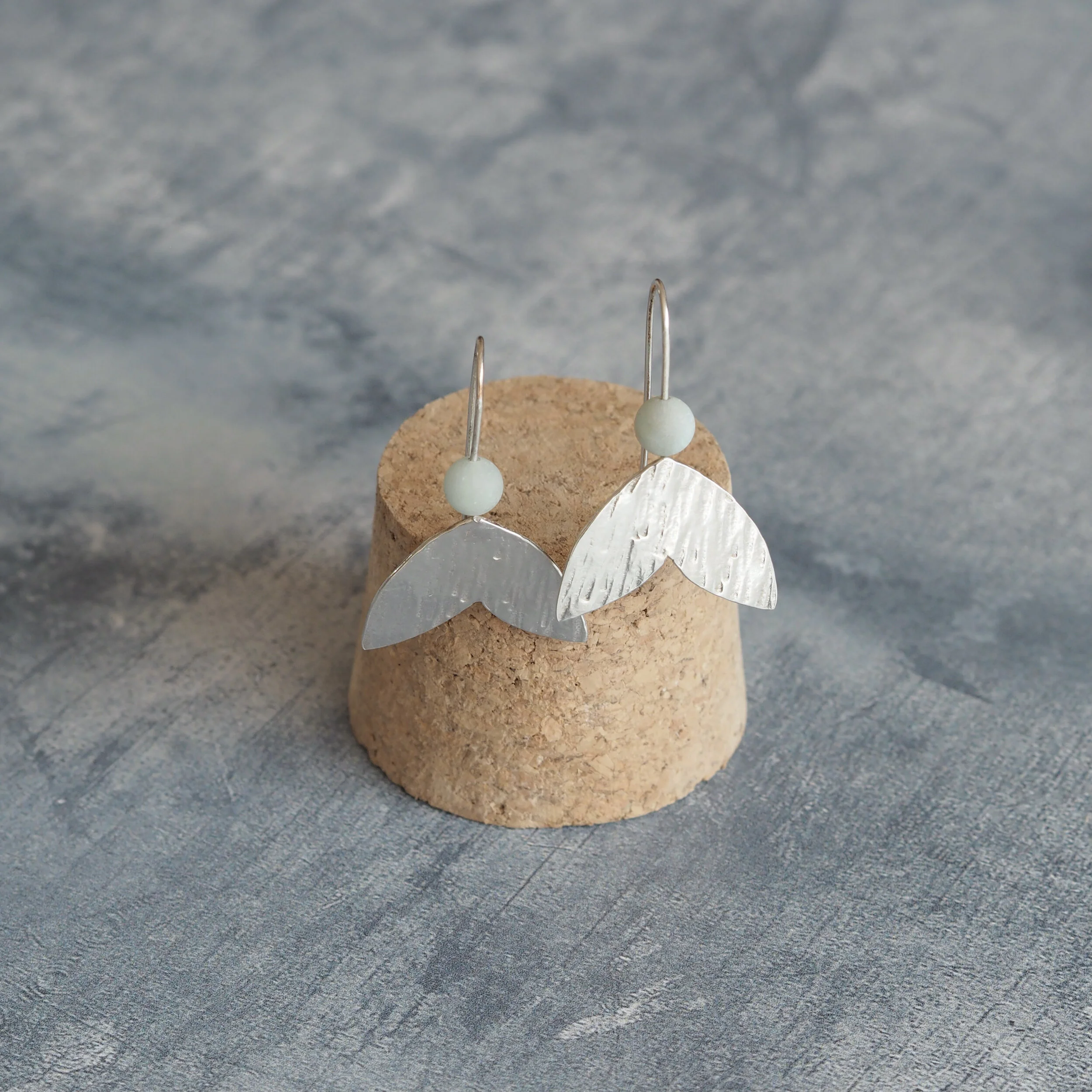 Sterling Silver Fish Tails with Frosted Amazonite - £50 2.JPG