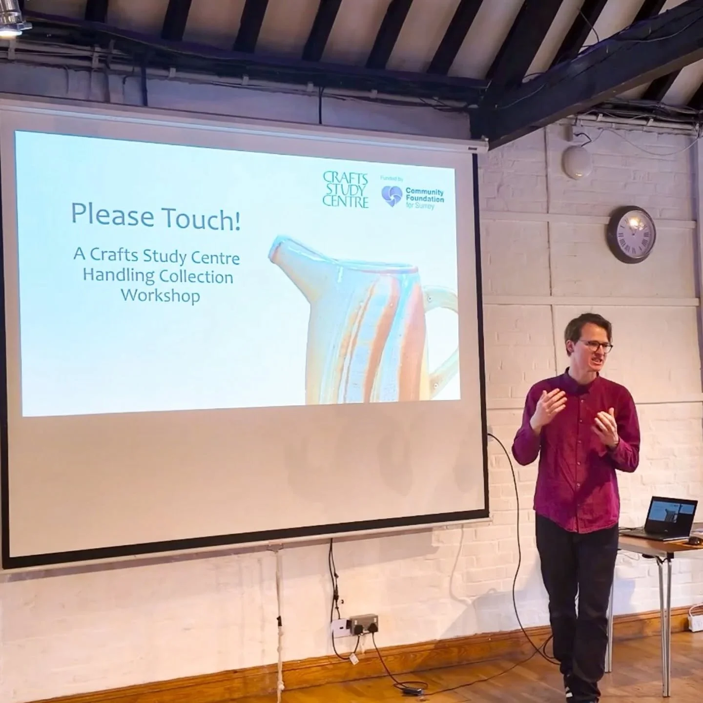 In March, the Crafts Study Centre joined with @farnhamcreativesnetwork to run the first of three workshops exploring the Centre&rsquo;s handling collection. Although modest in size, the handling collection can be used off-site by different community 