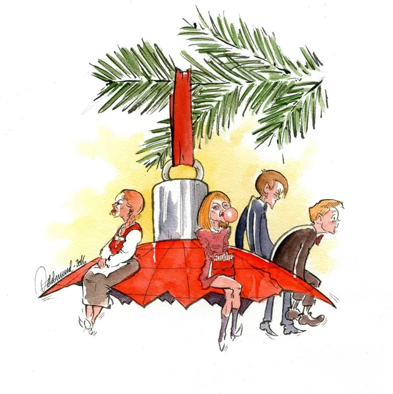 Tegning av Oddmund Mikkelsen i Hamar Arbeiderblad