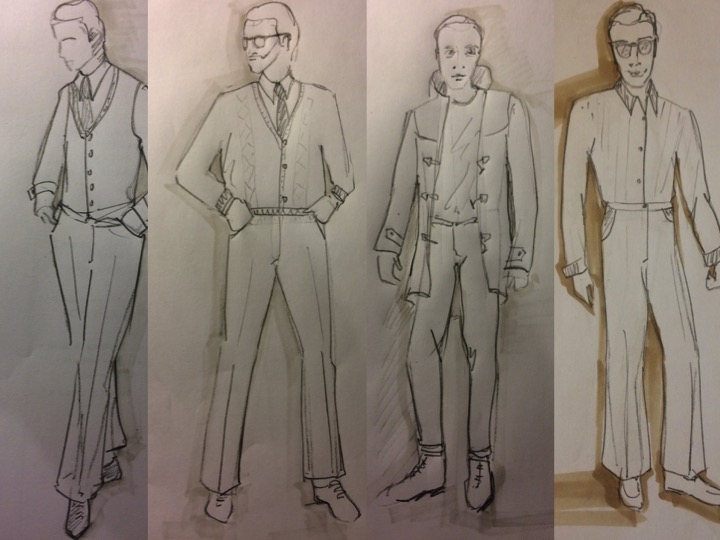  B2, Salter, B1 and Michael Black - costume designs for "A Number". 