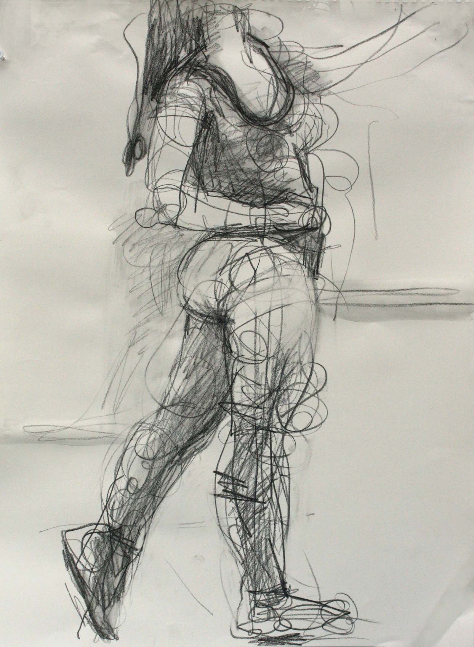   Standing Twist , 2014. Graphite on paper, 24 x 18" 