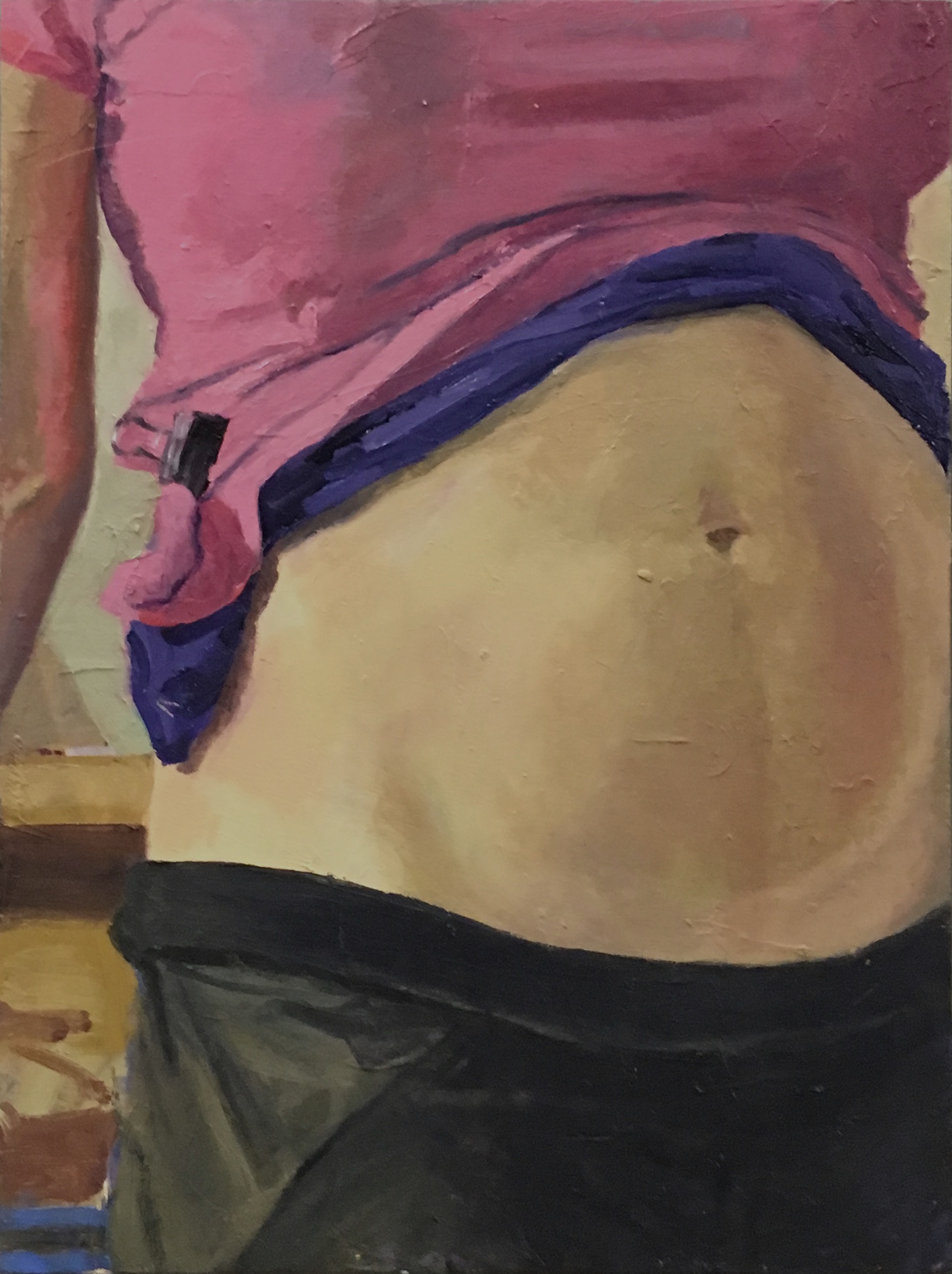   Belly , 2016. Oil on muslin mounted on board.&nbsp; 