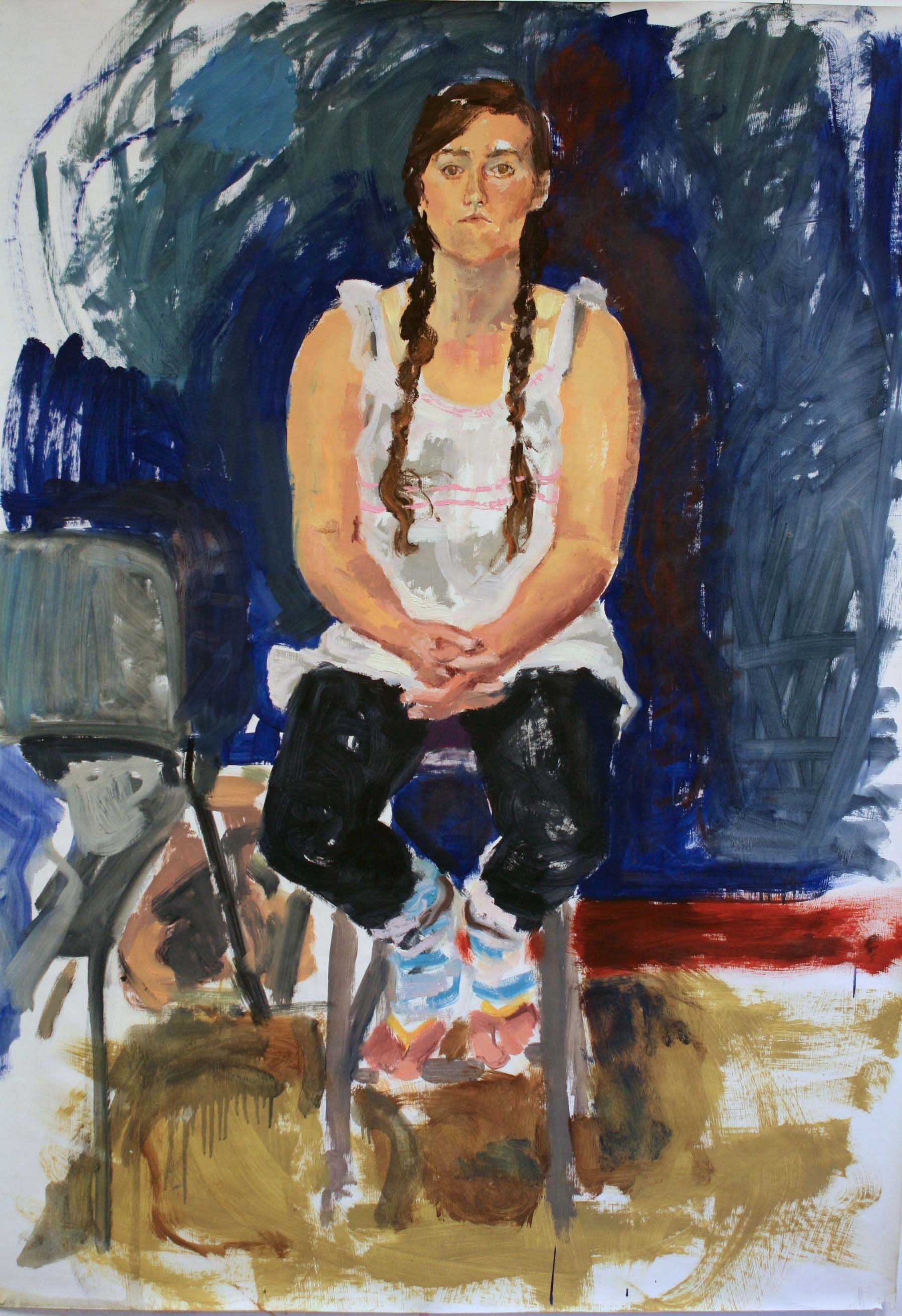   Amy , 2008. Oil on prepared paper, 50 x 36" 