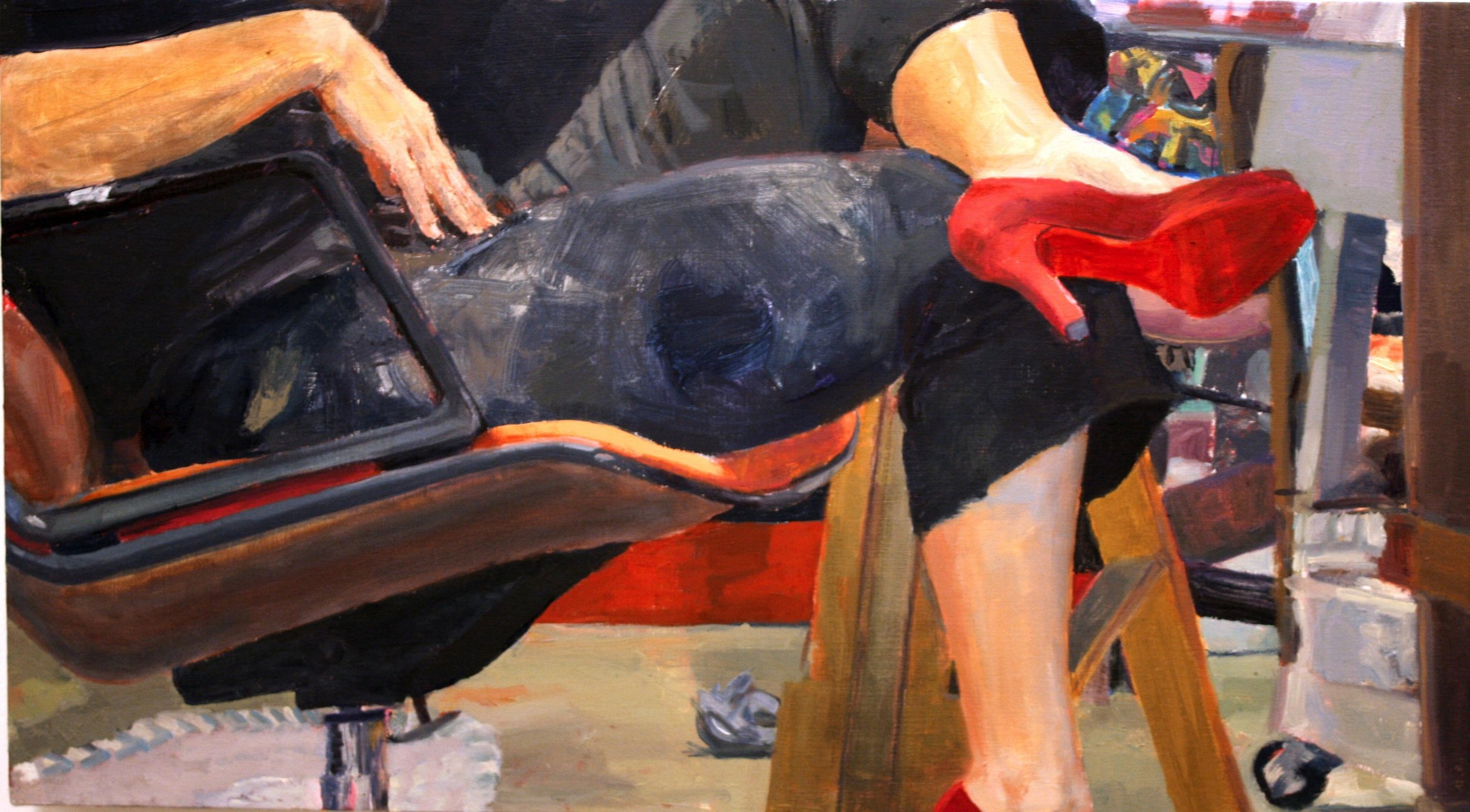   The Red Shoes , 2009. Oil on canvas, 24 x 42" 