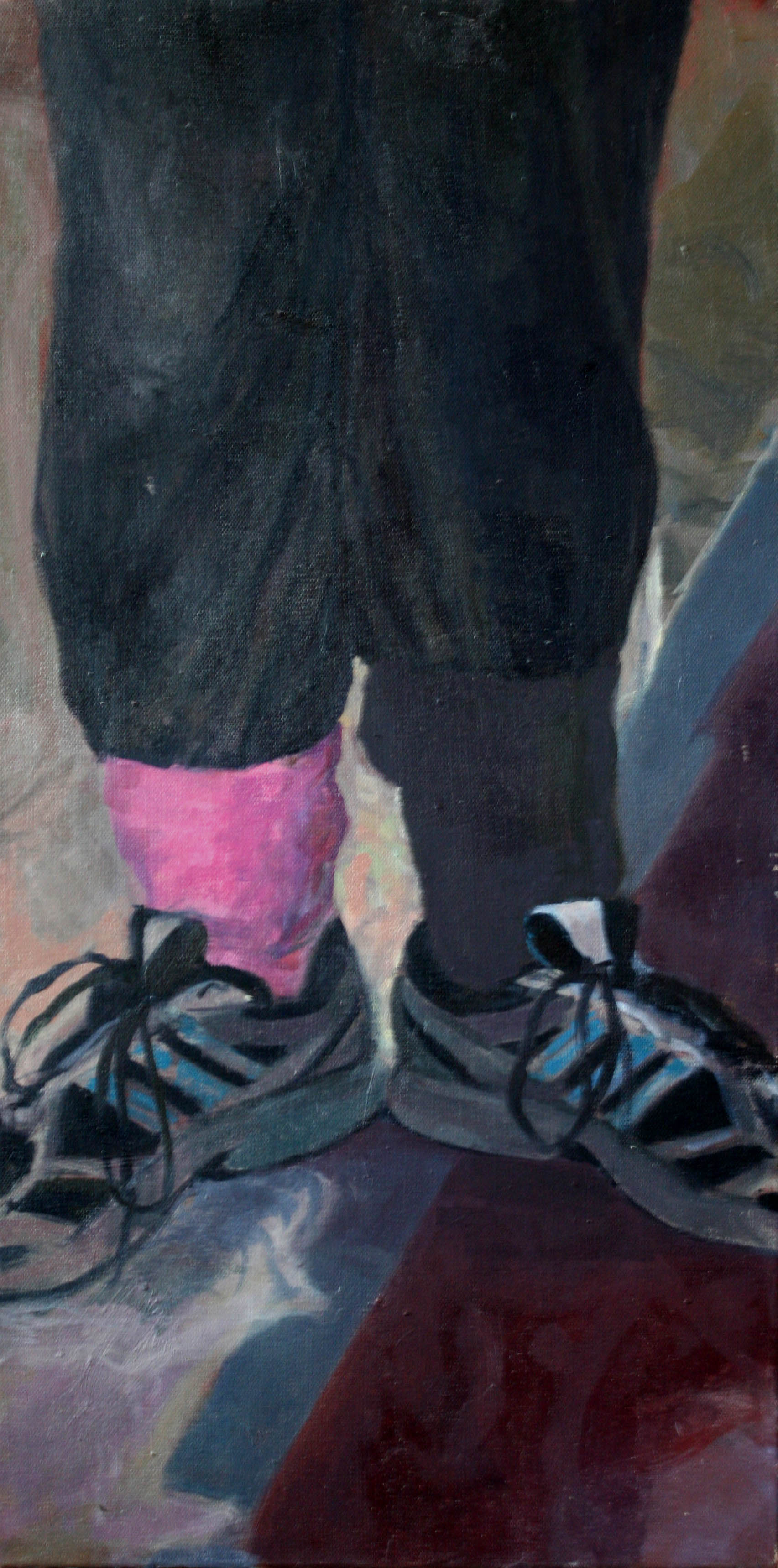   Tick Socks, NH , 2010. Oil on canvas, 28 x 14." 