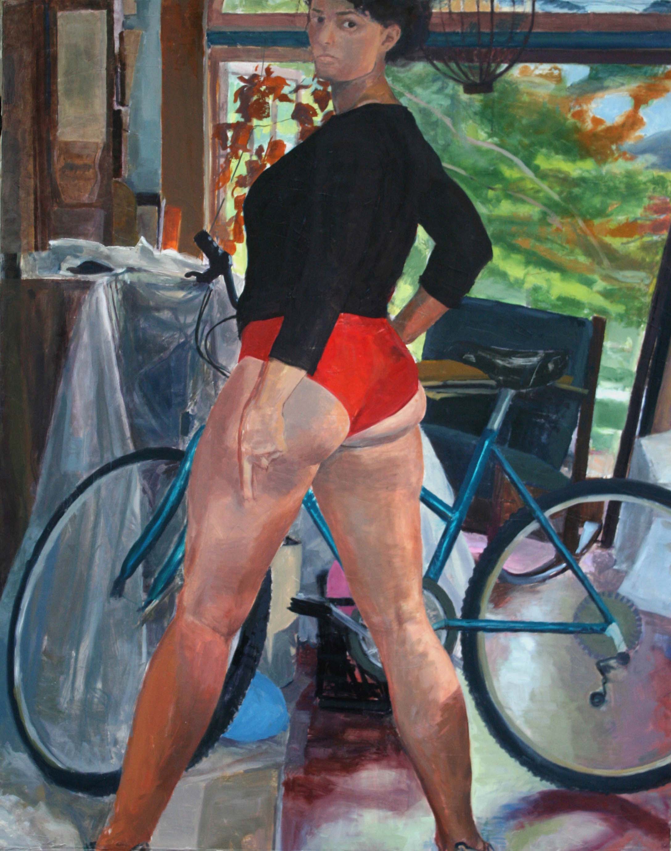   Less Gas, More Ass , 2010. Oil on canvas, 64 x 48" 