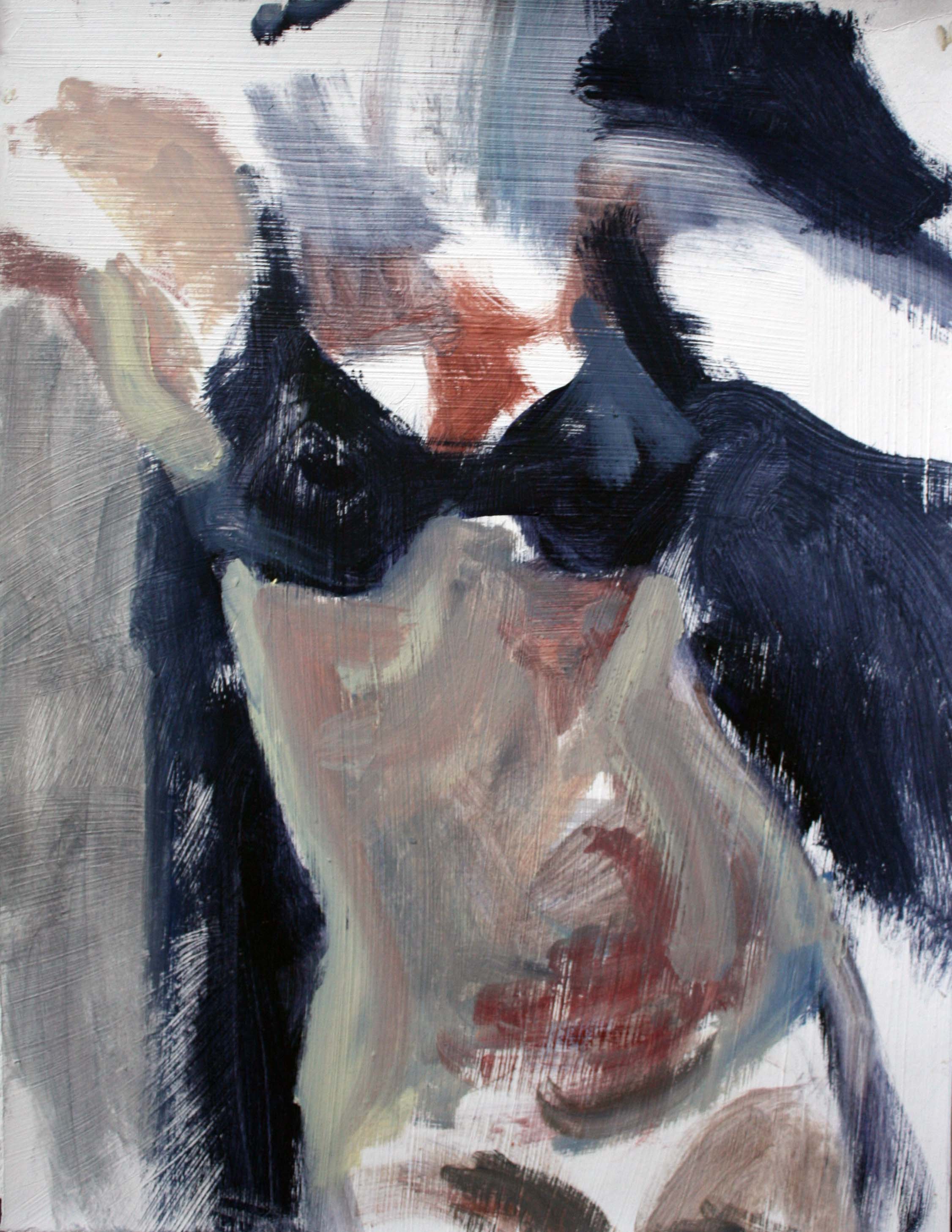   Torso , 2009. Oil on prepared paper, 14 x 11" 