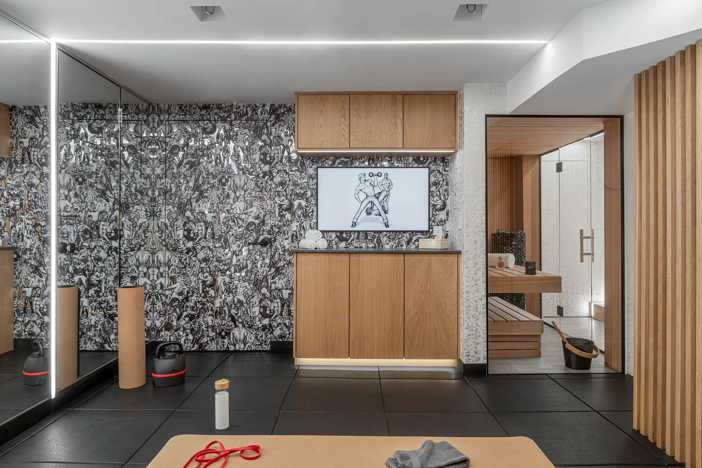 modern-interior-home-gym-custom-cabinets-stone-wallpaper-trevor-fulmer-design.jpg