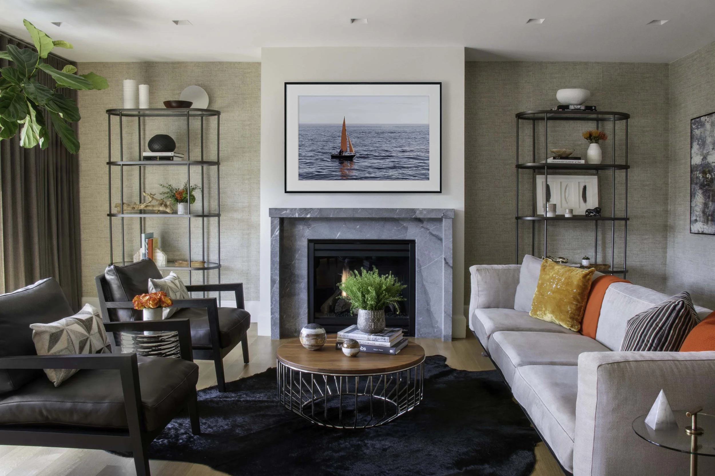 Contemporary-coastal-modern-interiors-living-room-fireplace-wallpaper-sleek-furniture-design-Trevor-Fulmer.jpg