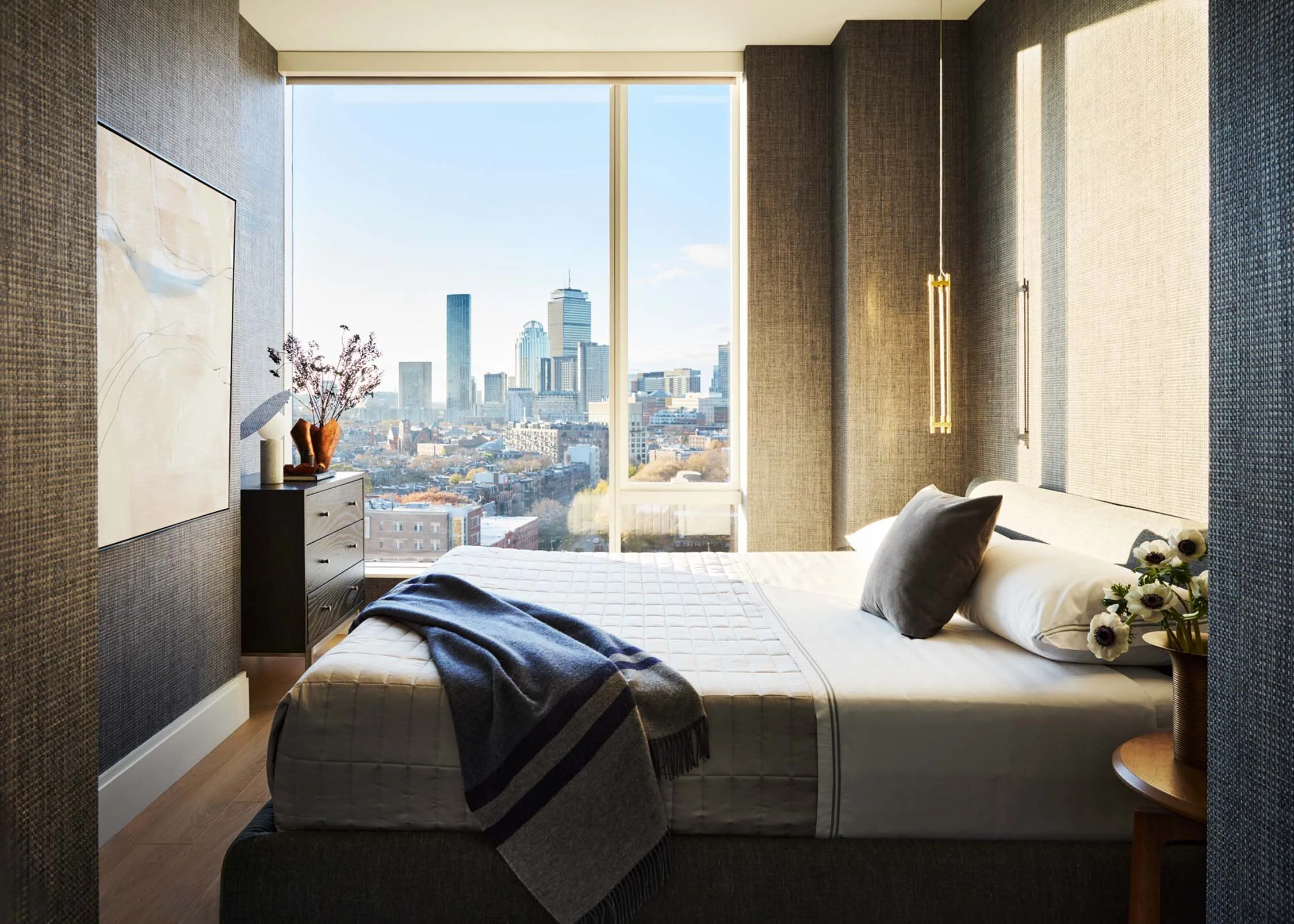 Skyline sophistication guest bedroom murphy bed interior design by Trevor Fulmer