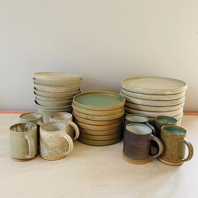 Wrapping up an order this morning. Being able to make a dinner set for someone would have to be one of the most rewarding aspects of my work as the pieces will become a part of someone&rsquo;s daily ritual for years to come. 
#dinnerset #madetoorder 