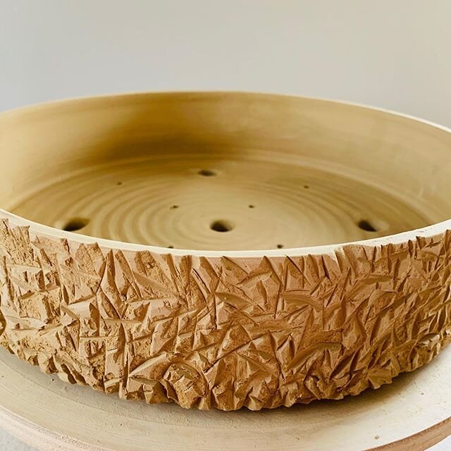I originally threw this as a large platter but then decided that it would make a great planter as it had higher walls. Wanting to learn how to make my own bonsai pots was where my clay journey began all those years ago, so to get back to making them 