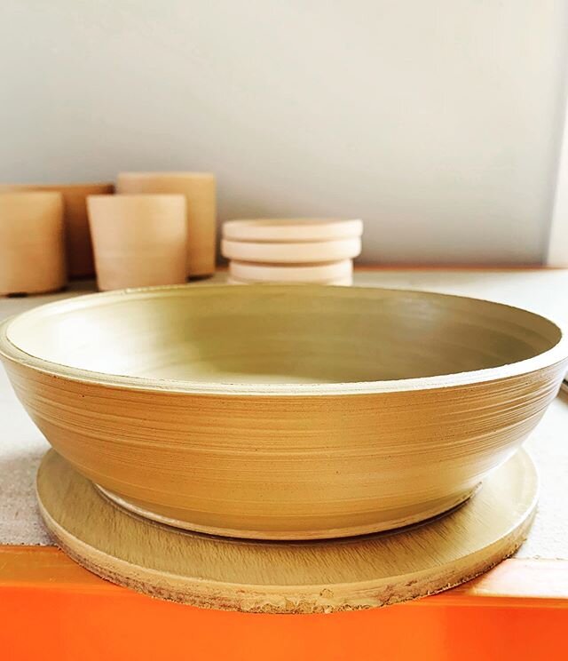 Prototype pasta bowls. I think pasta bowls have always been on my &lsquo;to do&rsquo; list and now that I have an order for some, well here we go! 
#prototype #learning #wheelthrown #wheelthrownpottery #wheelthrowing #ceramics #ceramic #pottery #pott