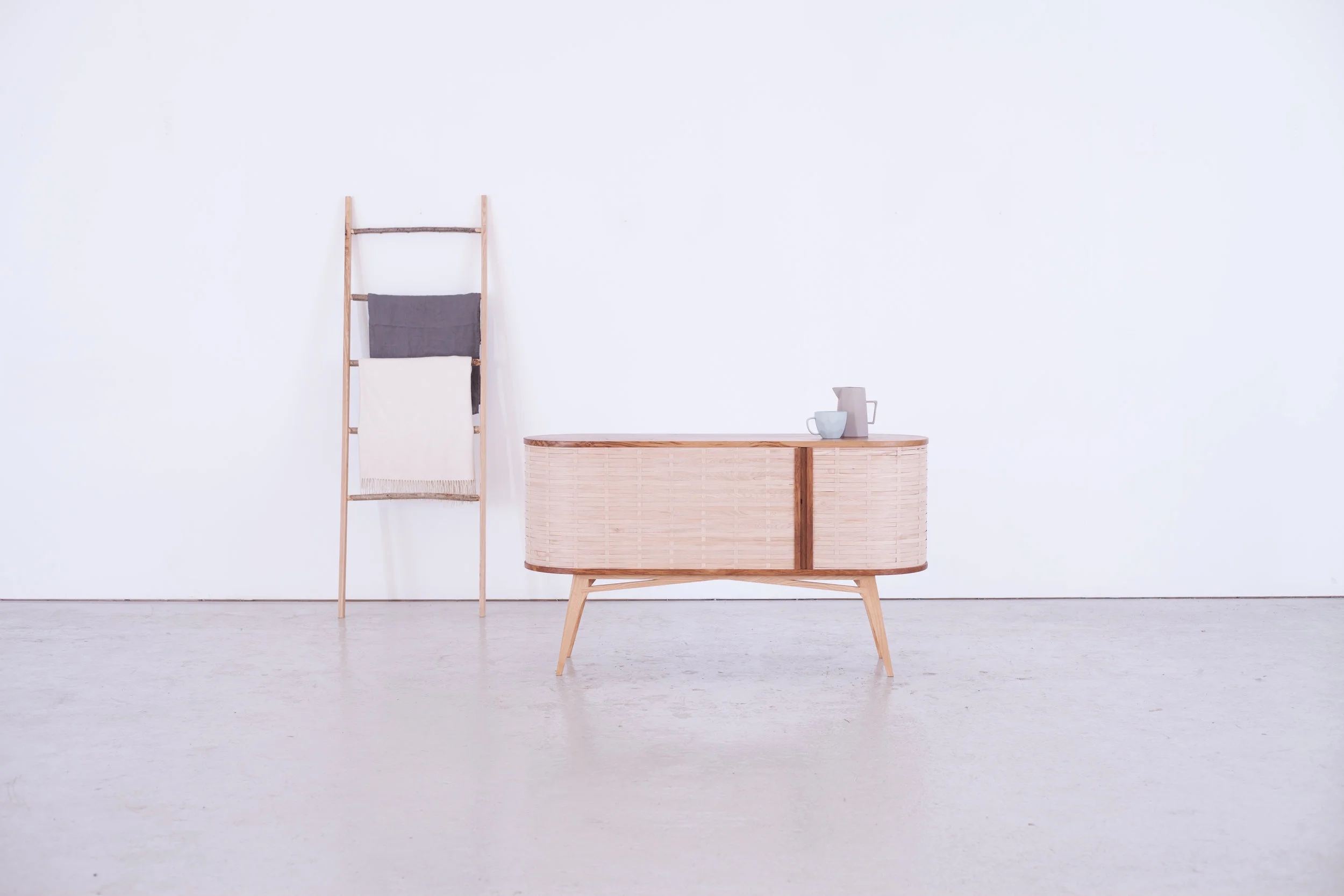 Bayleaf sideboard and Underwood, mopstick ladder.