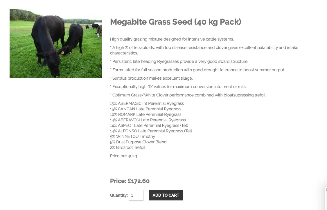 An example of typical agricultural seed that suits silage for cattle. Next time you’re in a field, have a look at what’s growing in it.